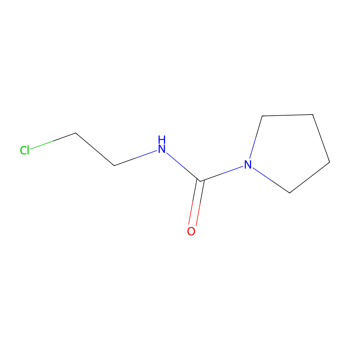 N-(2-chloroethyl)pyrrolidine-1-carboxamide molecular structure, CAS 1495150-98-5