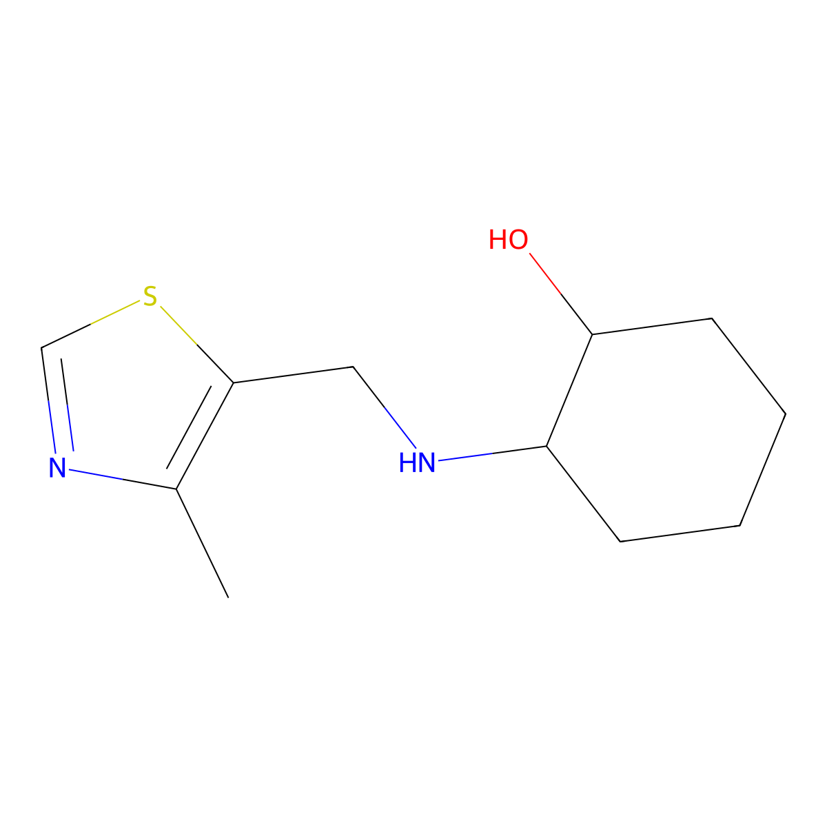 2-{[(4-Methyl-1,3-thiazol-5-yl)methyl]amino}cyclohexan-1-ol molecular structure, CAS 1495160-92-3