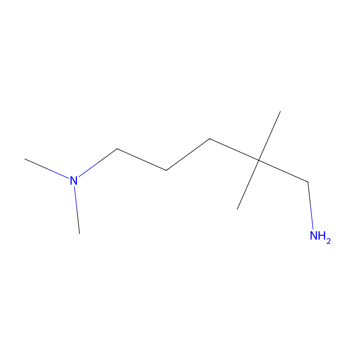 (5-Amino-4,4-dimethylpentyl)dimethylamine molecular structure, CAS 1495166-12-5