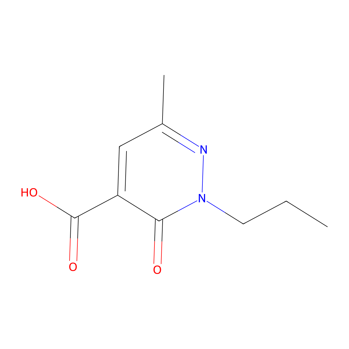 6-Methyl-3-oxo-2-propyl-2,3-dihydropyridazine-4-carboxylic acid molecular structure, CAS 1495167-40-2