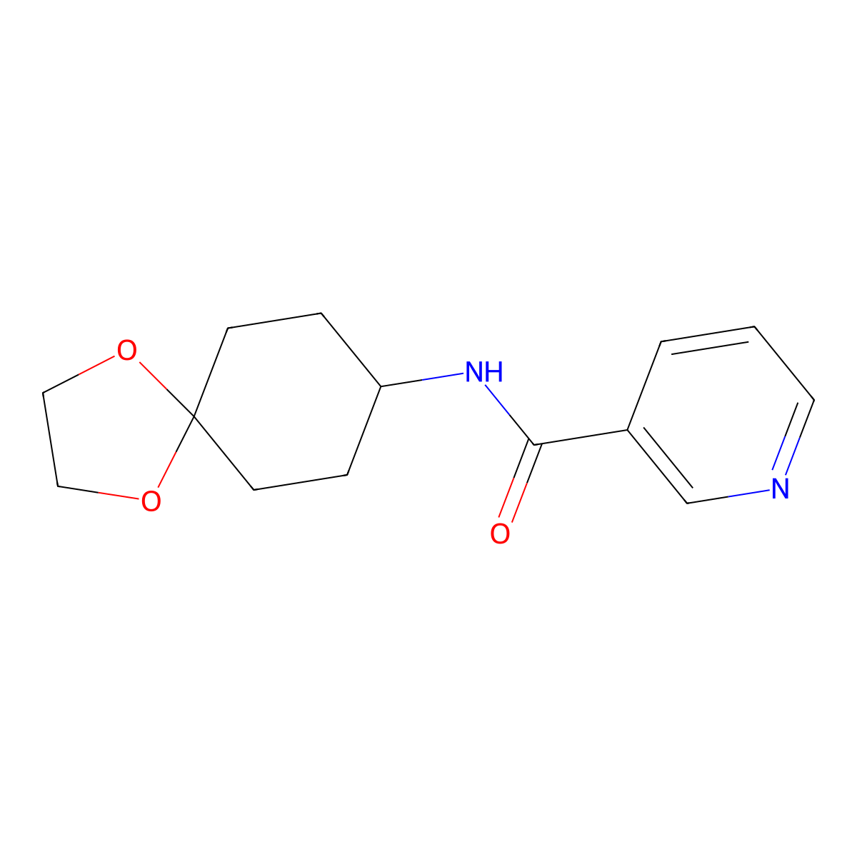 N-(1,4-Dioxaspiro[4.5]decan-8-YL)nicotinamide molecular structure, CAS 1495169-66-8