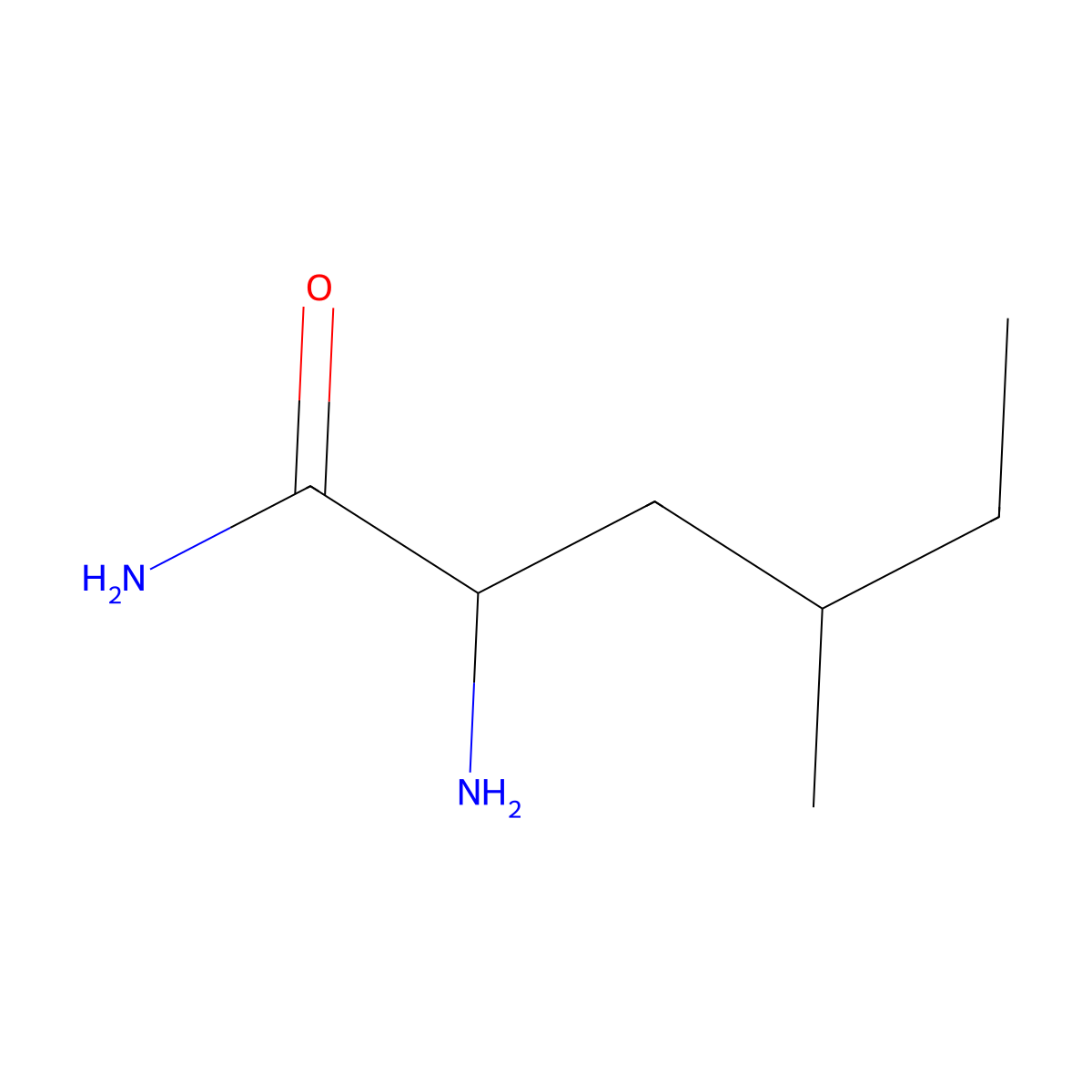 2-Amino-4-methylhexanamide molecular structure, CAS 1495169-99-7
