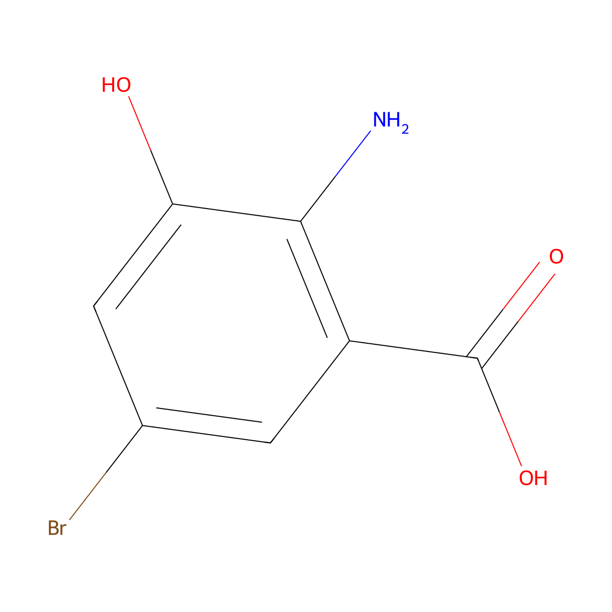 2-Amino-5-bromo-3-hydroxybenzoic Acid molecular structure, CAS 149517-97-5