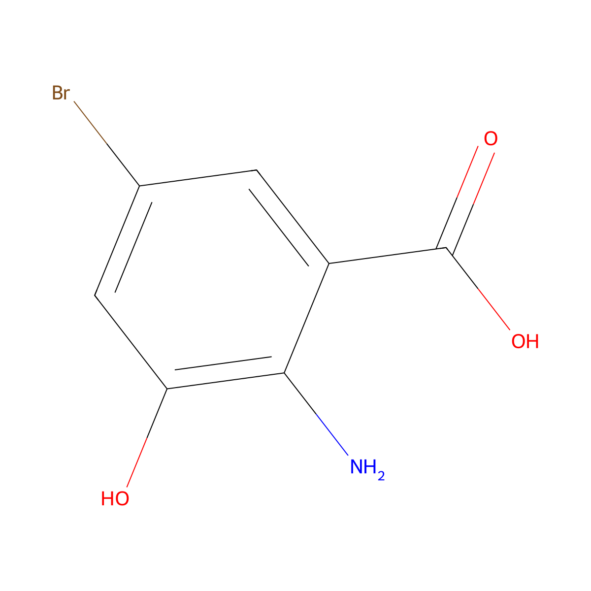 2-Amino-5-bromo-3-hydroxybenzoic Acid molecular structure, CAS 149517-97-5