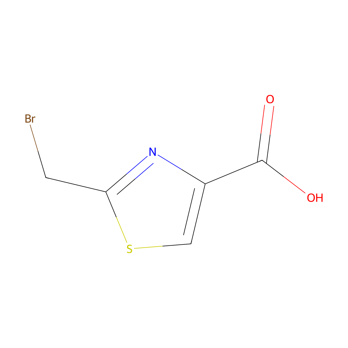 2-(Bromomethyl)-1,3-thiazole-4-carboxylic acid molecular structure, CAS 149518-54-7