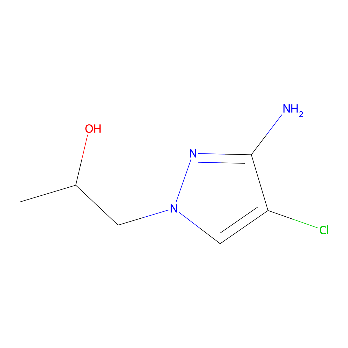 1-(3-amino-4-chloro-1H-pyrazol-1-yl)propan-2-ol molecular structure, CAS 1495183-81-7
