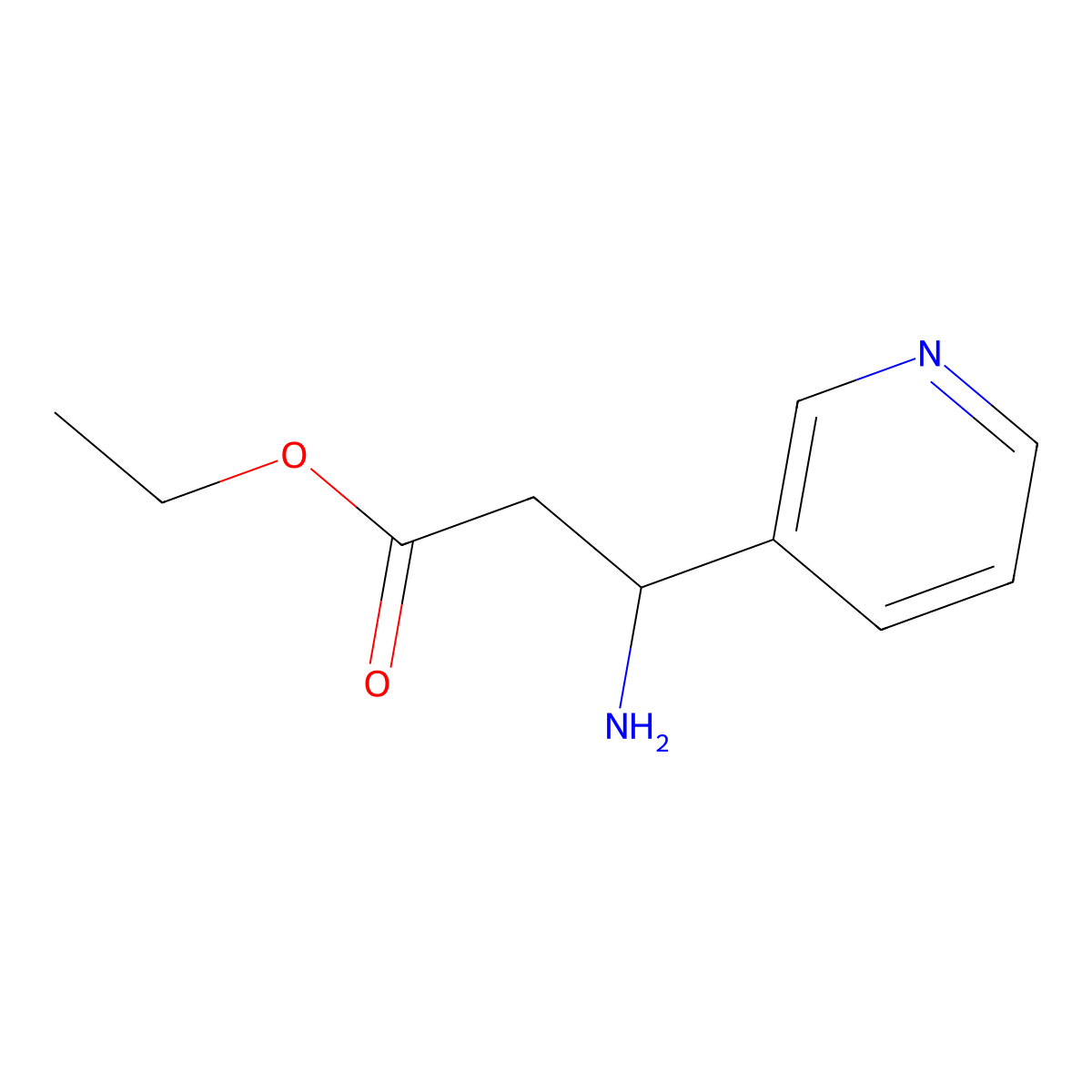 3-Pyridinepropanoic acid, beta-amino-, ethyl ester, (betaS)- molecular structure, CAS 149519-95-9