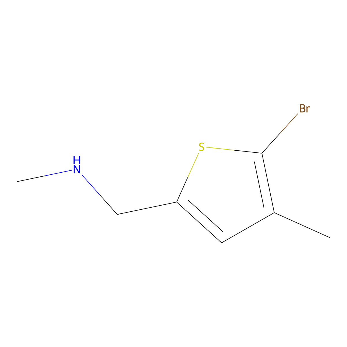 [(5-Bromo-4-methylthiophen-2-yl)methyl](methyl)amine molecular structure, CAS 1495193-23-1