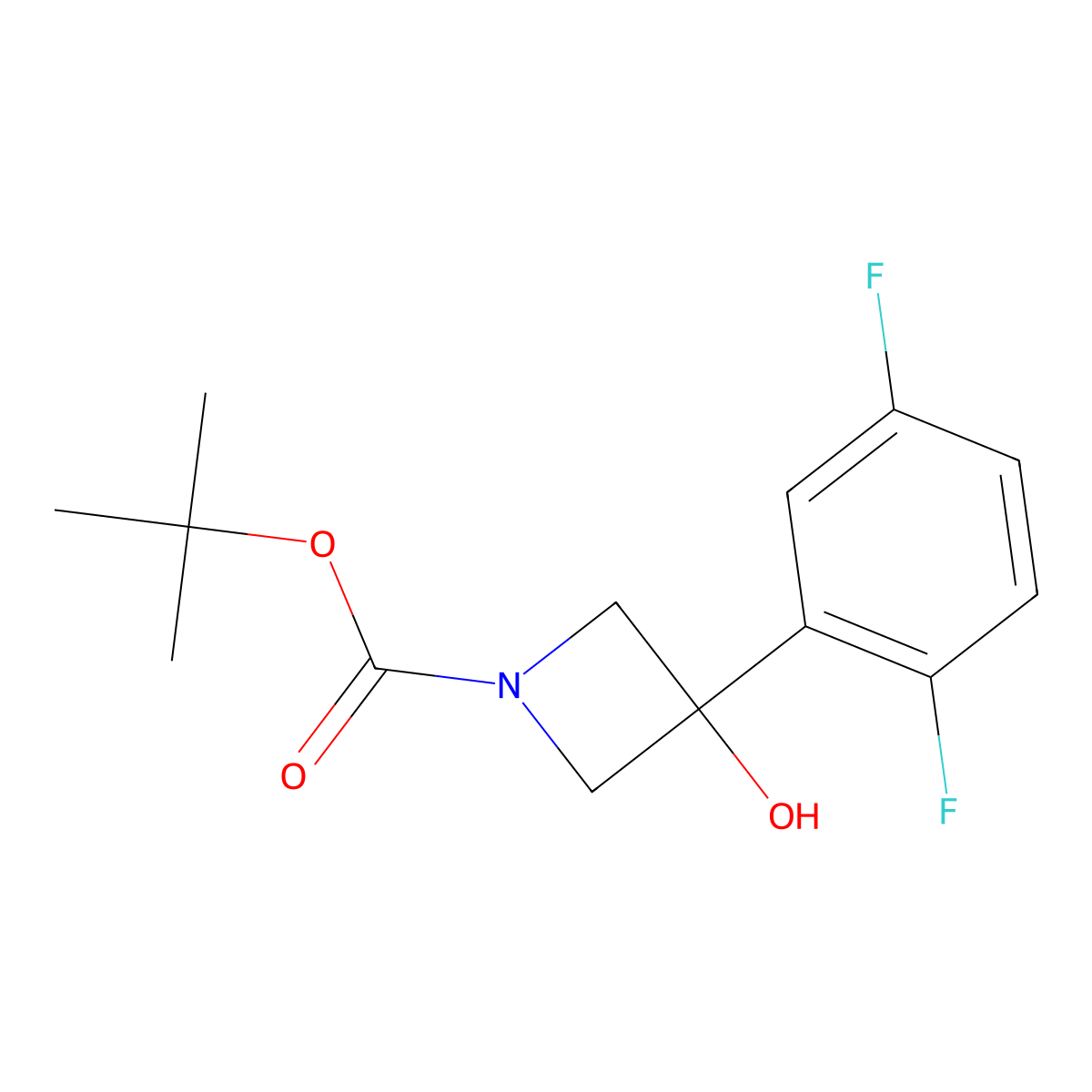 Tert-butyl 3-(2,5-difluorophenyl)-3-hydroxyazetidine-1-carboxylate molecular structure, CAS 1495197-97-1