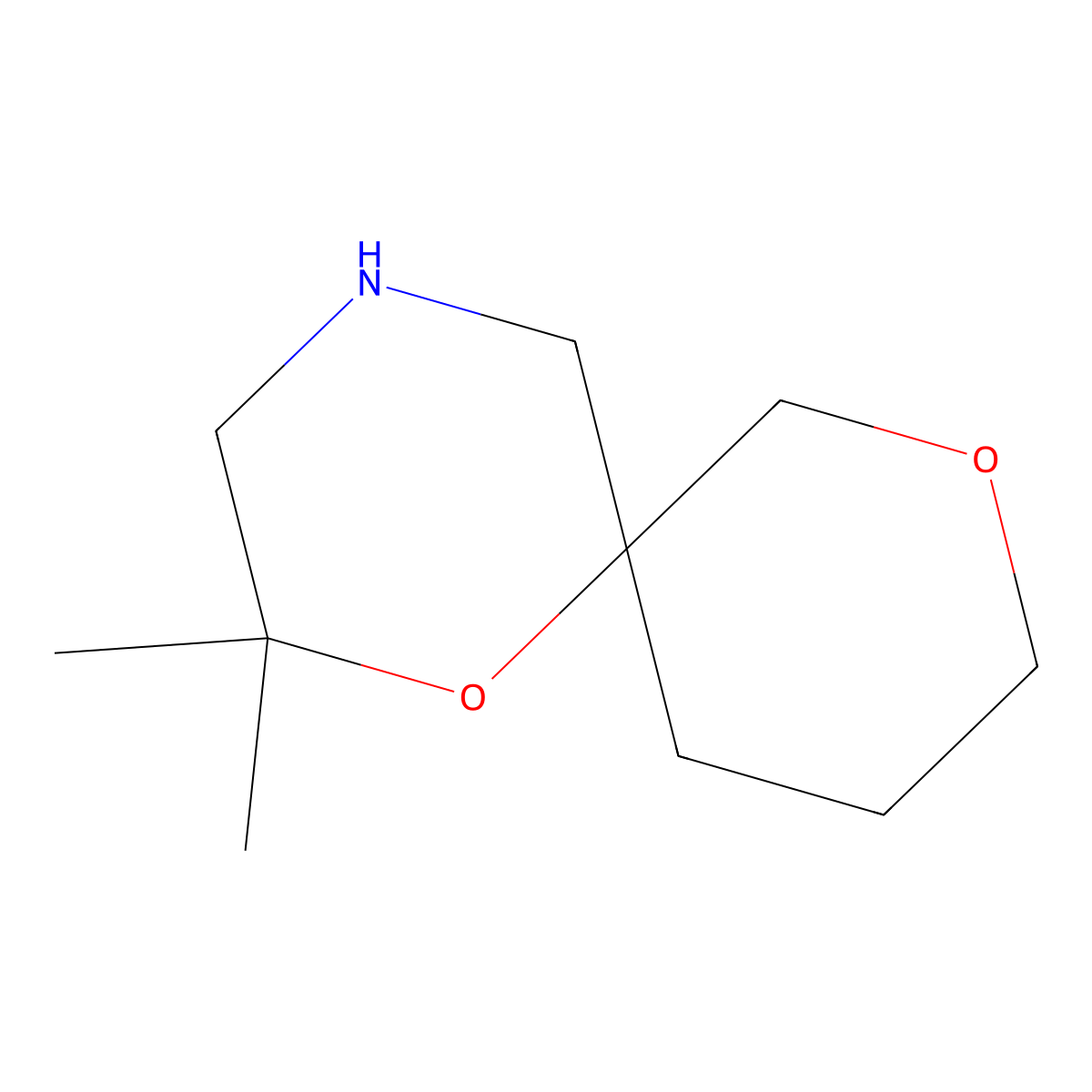 2,2-Dimethyl-1,8-dioxa-4-azaspiro[5.5]undecane molecular structure, CAS 1495198-38-3