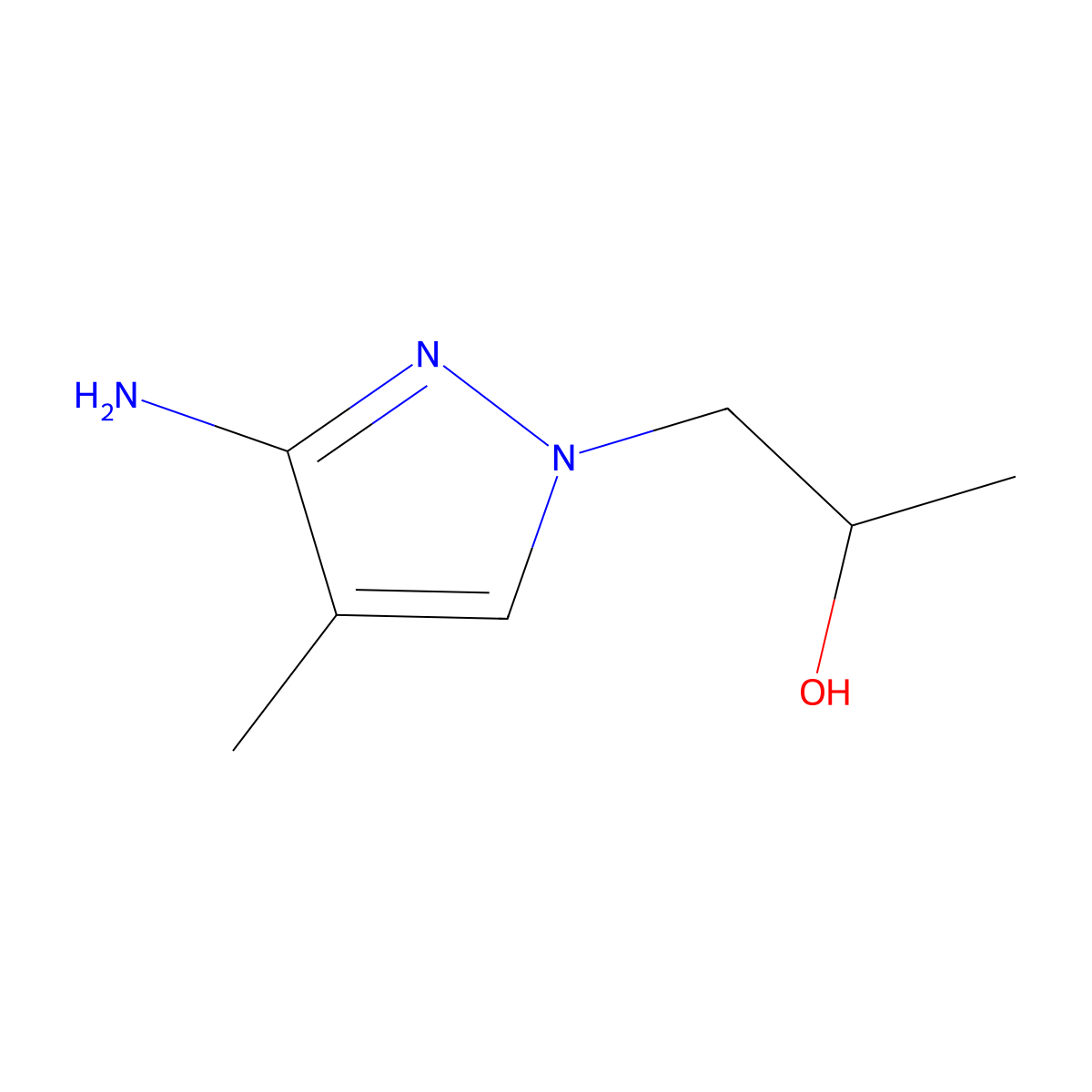 1-(3-amino-4-methyl-1H-pyrazol-1-yl)propan-2-ol molecular structure, CAS 1495201-17-6