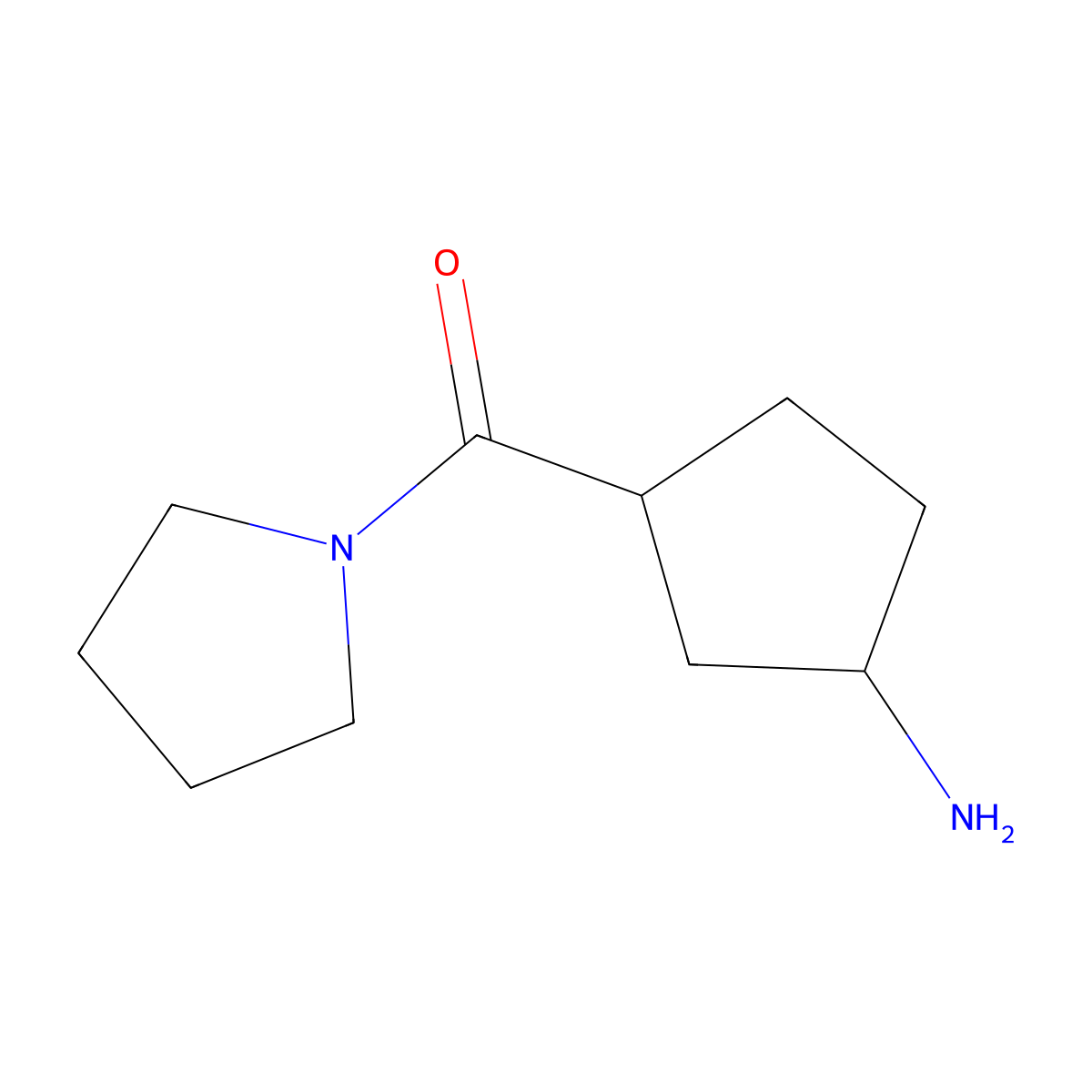 3-(Pyrrolidine-1-carbonyl)cyclopentan-1-amine molecular structure, CAS 1495205-64-5