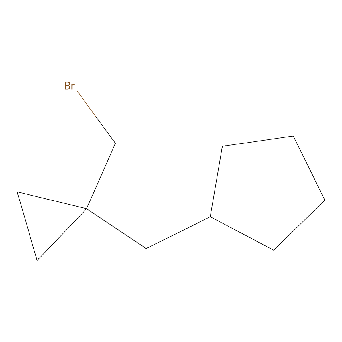 {[1-(Bromomethyl)cyclopropyl]methyl}cyclopentane molecular structure, CAS 1495214-62-4