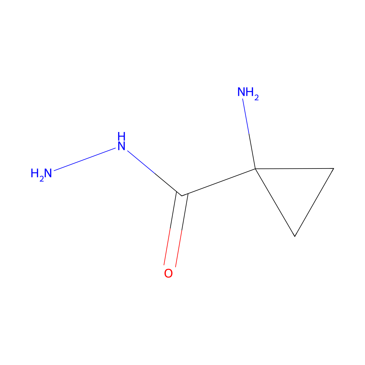 1-Aminocyclopropane-1-carbohydrazide molecular structure, CAS 1495220-94-4