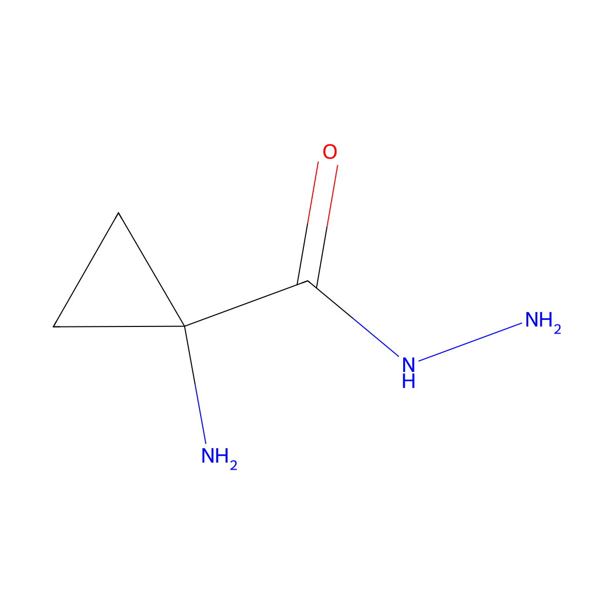 1-Aminocyclopropane-1-carbohydrazide molecular structure, CAS 1495220-94-4