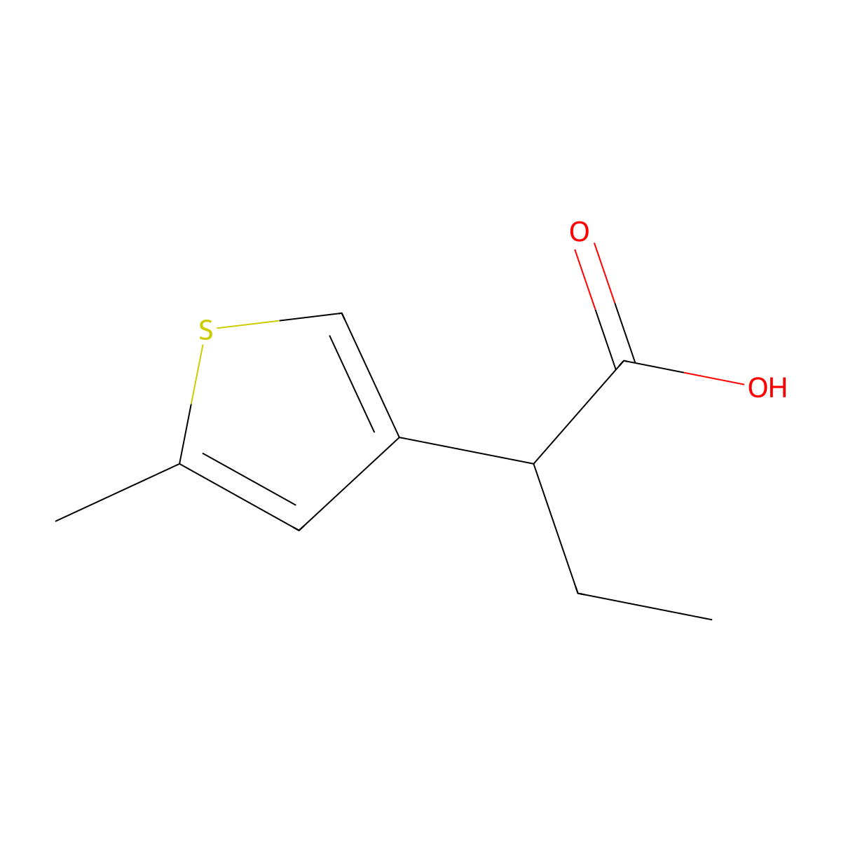2-(5-Methylthiophen-3-yl)butanoic acid molecular structure, CAS 1495227-86-5