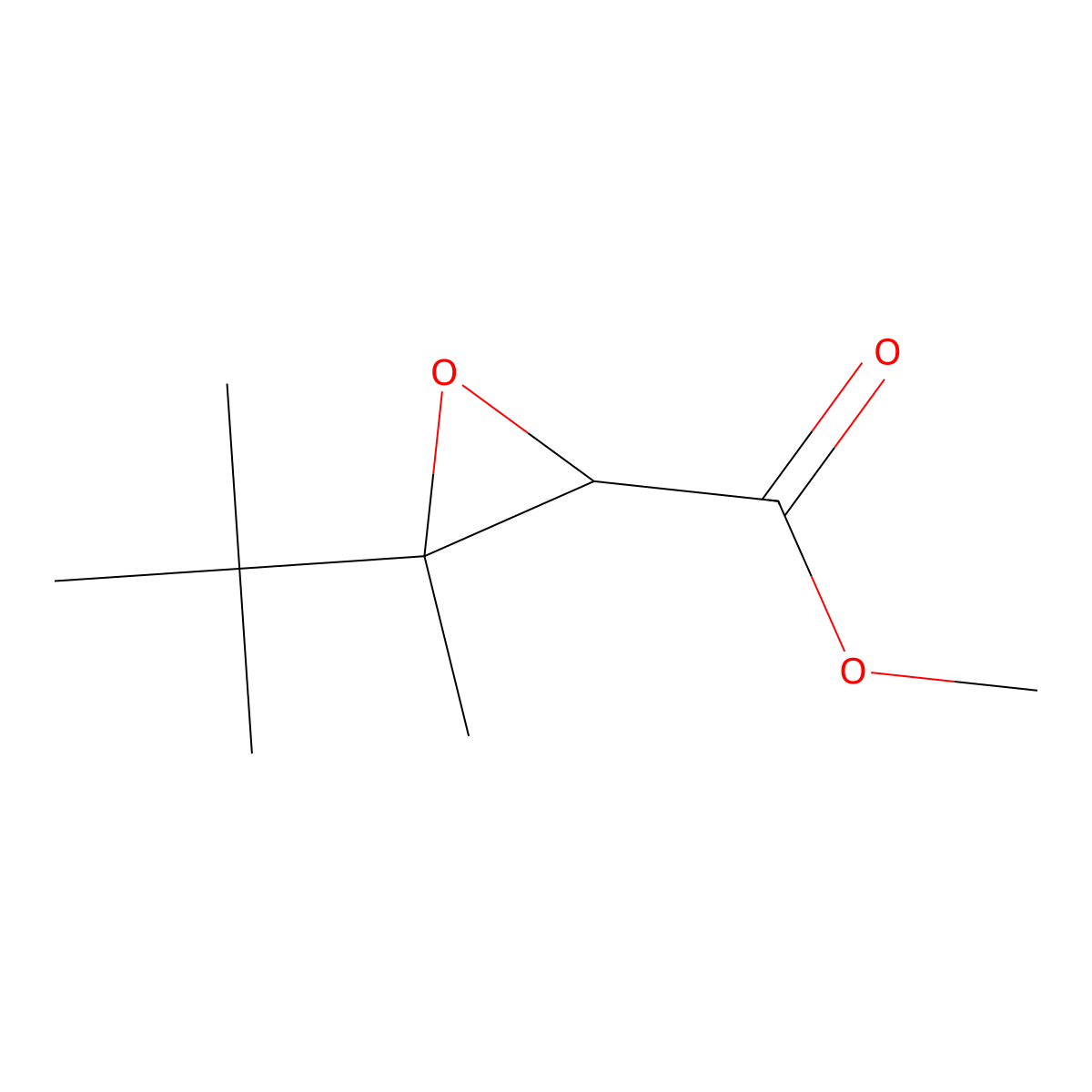 Methyl 3-tert-butyl-3-methyloxirane-2-carboxylate molecular structure, CAS 1495228-65-3