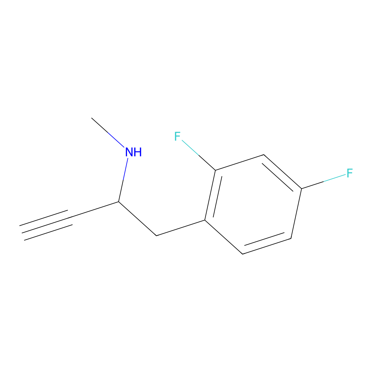 [1-(2,4-Difluorophenyl)but-3-yn-2-yl](methyl)amine molecular structure, CAS 1495237-21-2