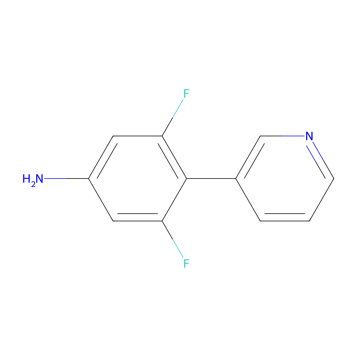 4-(3-Pyridyl)-3,5-difluoroaniline molecular structure, CAS 149524-31-2