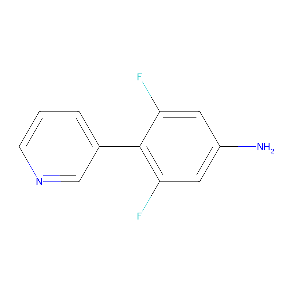 4-(3-Pyridyl)-3,5-difluoroaniline molecular structure, CAS 149524-31-2