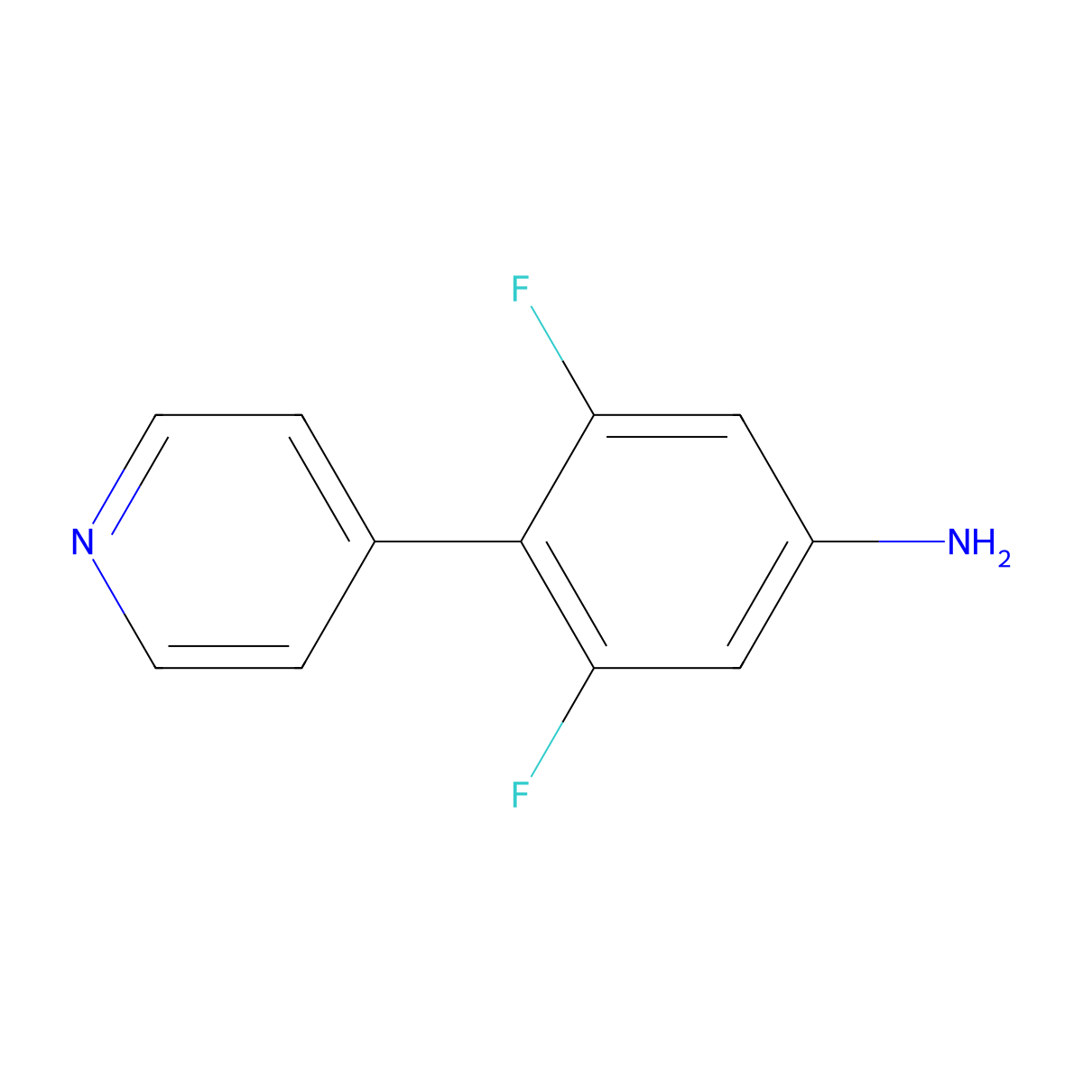 4-(4-Pyridyl)-3,5-difluoroaniline molecular structure, CAS 149524-37-8