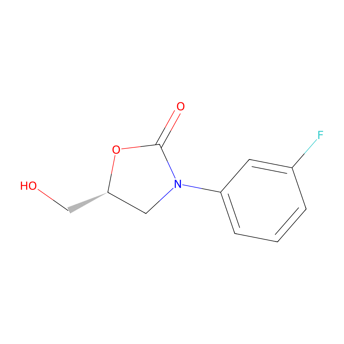 (R)-3-(3-Fluorophenyl)-5-(hydroxymethyl)oxazolidin-2-one molecular structure, CAS 149524-42-5