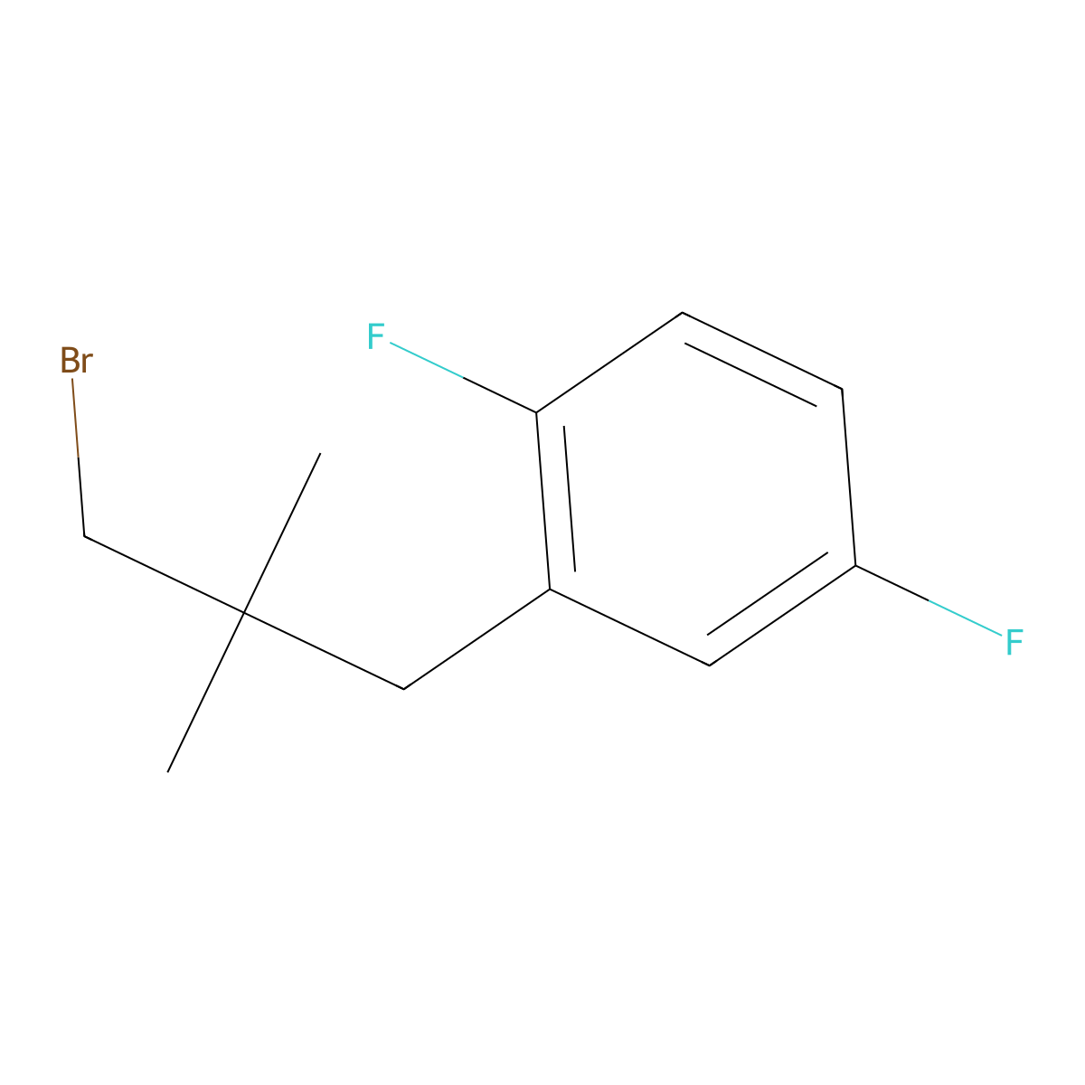 2-(3-Bromo-2,2-dimethylpropyl)-1,4-difluorobenzene molecular structure, CAS 1495244-06-8