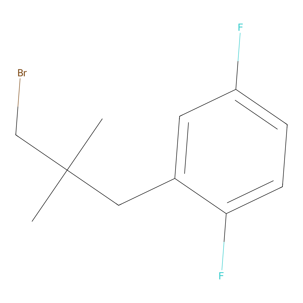2-(3-Bromo-2,2-dimethylpropyl)-1,4-difluorobenzene molecular structure, CAS 1495244-06-8
