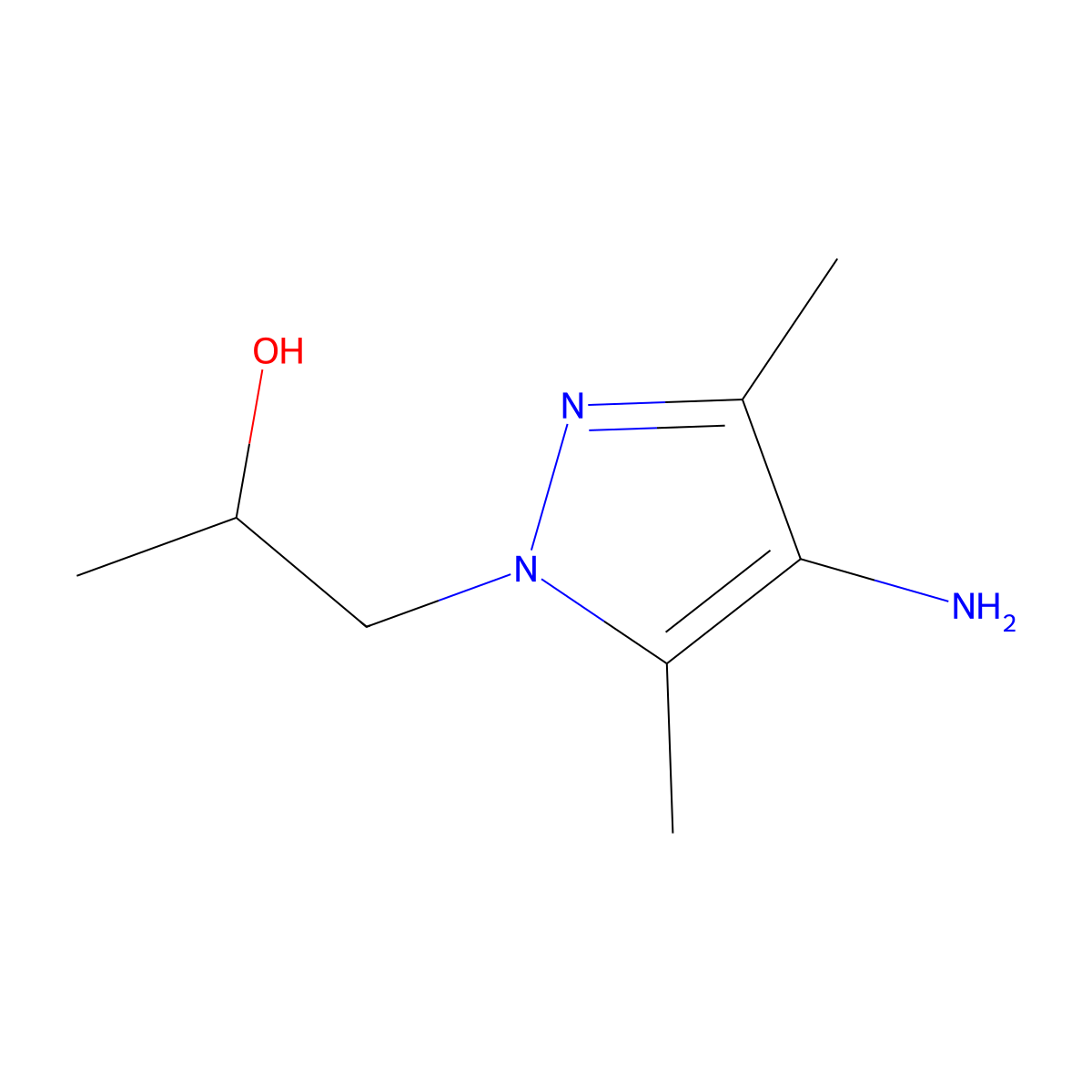 1-(4-Amino-3,5-dimethyl-1H-pyrazol-1-YL)propan-2-OL molecular structure, CAS 1495246-25-7