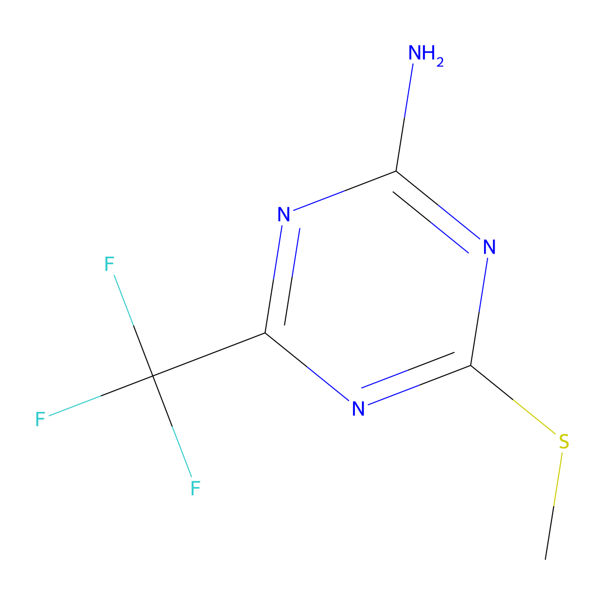 4-(Methylsulfanyl)-6-(trifluoromethyl)-1,3,5-triazin-2-amine molecular structure, CAS 149525-97-3