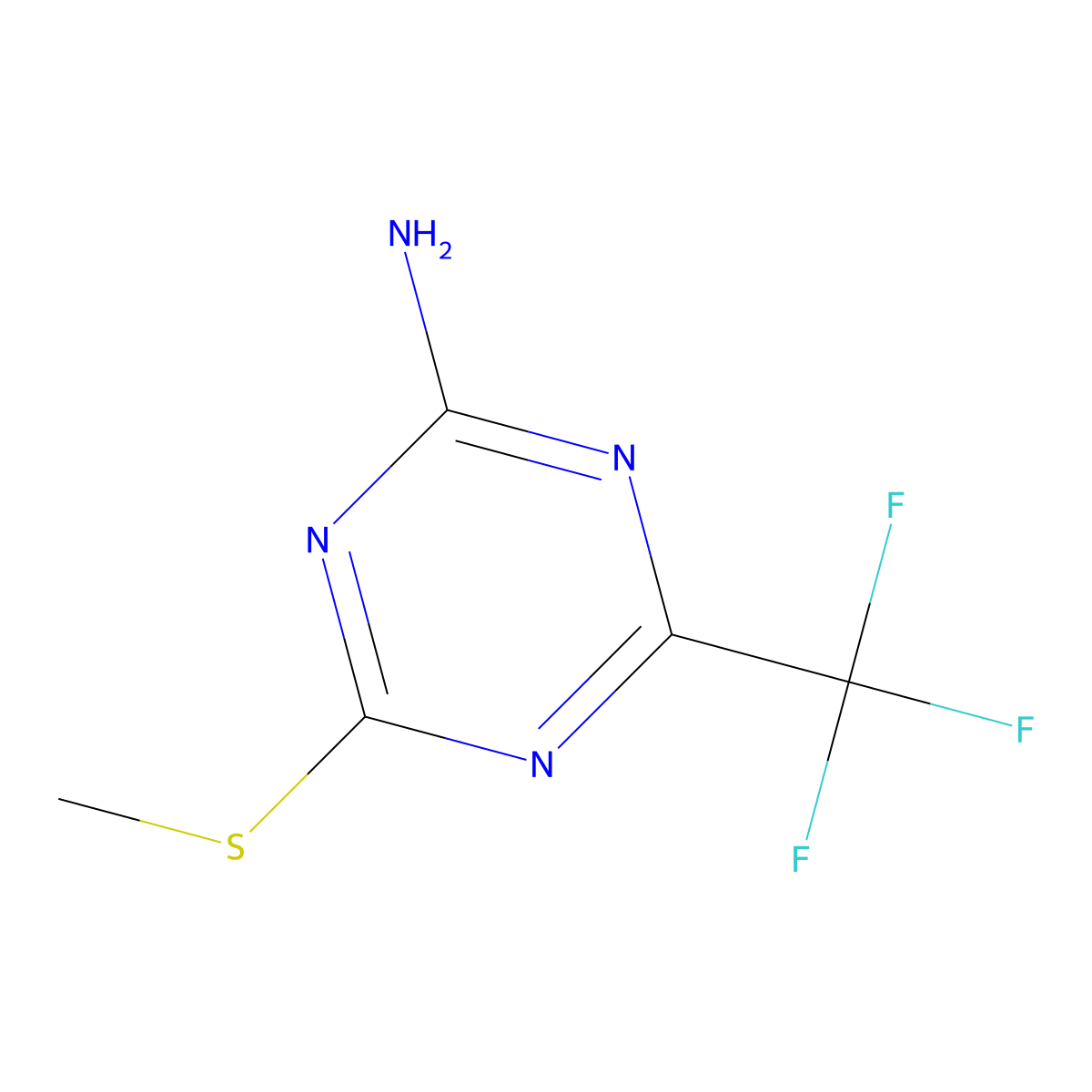 4-(Methylsulfanyl)-6-(trifluoromethyl)-1,3,5-triazin-2-amine molecular structure, CAS 149525-97-3