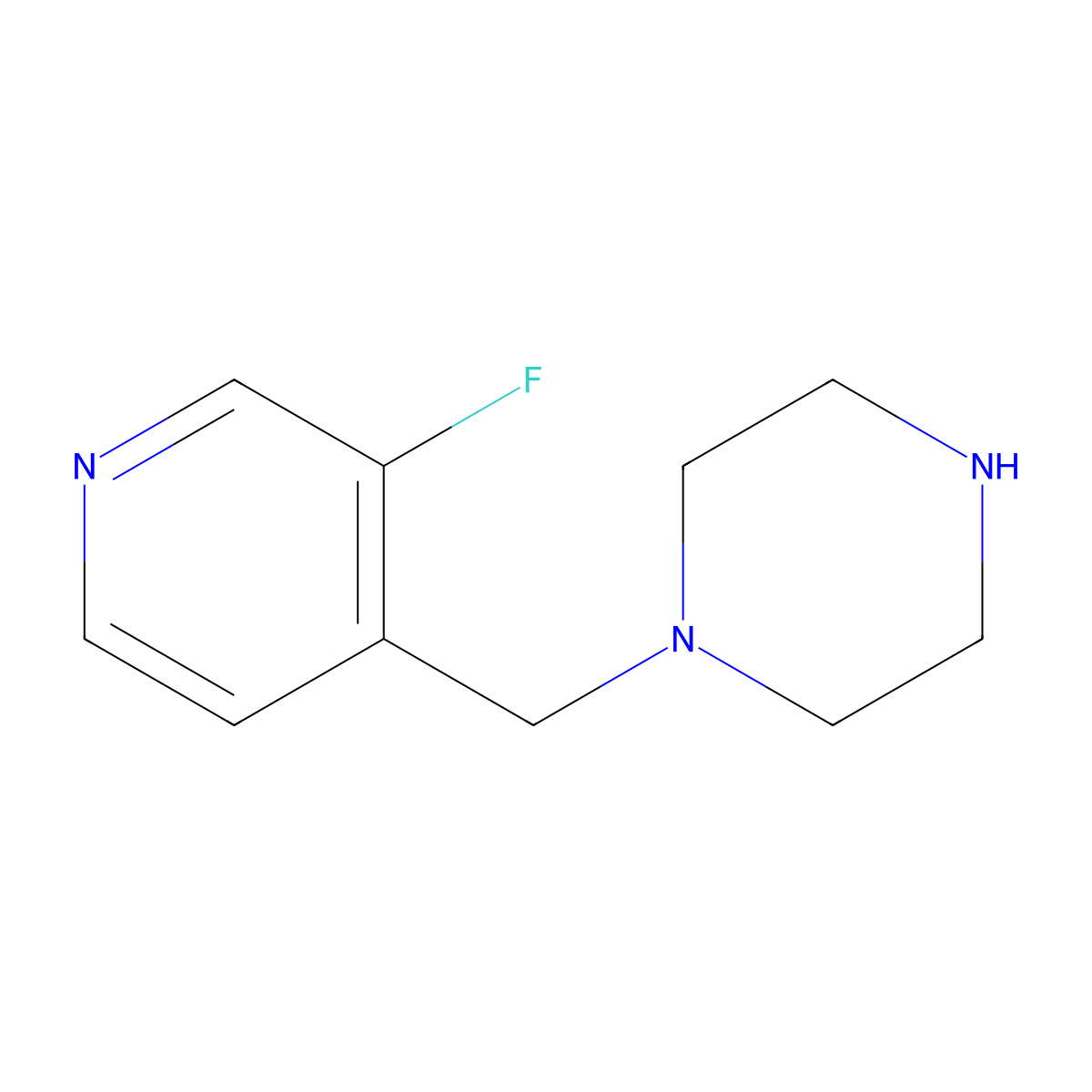 1-((3-Fluoropyridin-4-yl)methyl)piperazine molecular structure, CAS 1495265-17-2