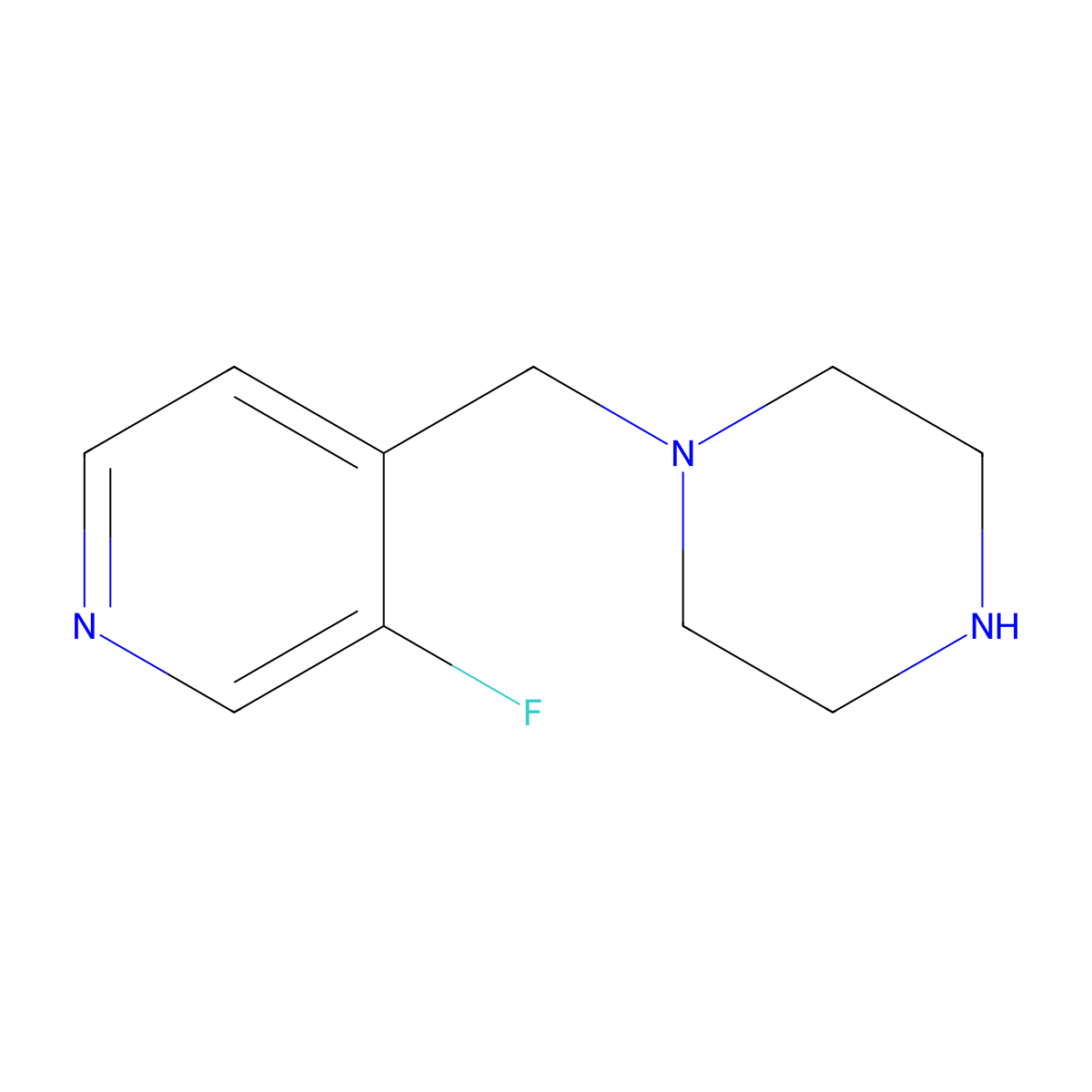 1-((3-Fluoropyridin-4-yl)methyl)piperazine molecular structure, CAS 1495265-17-2