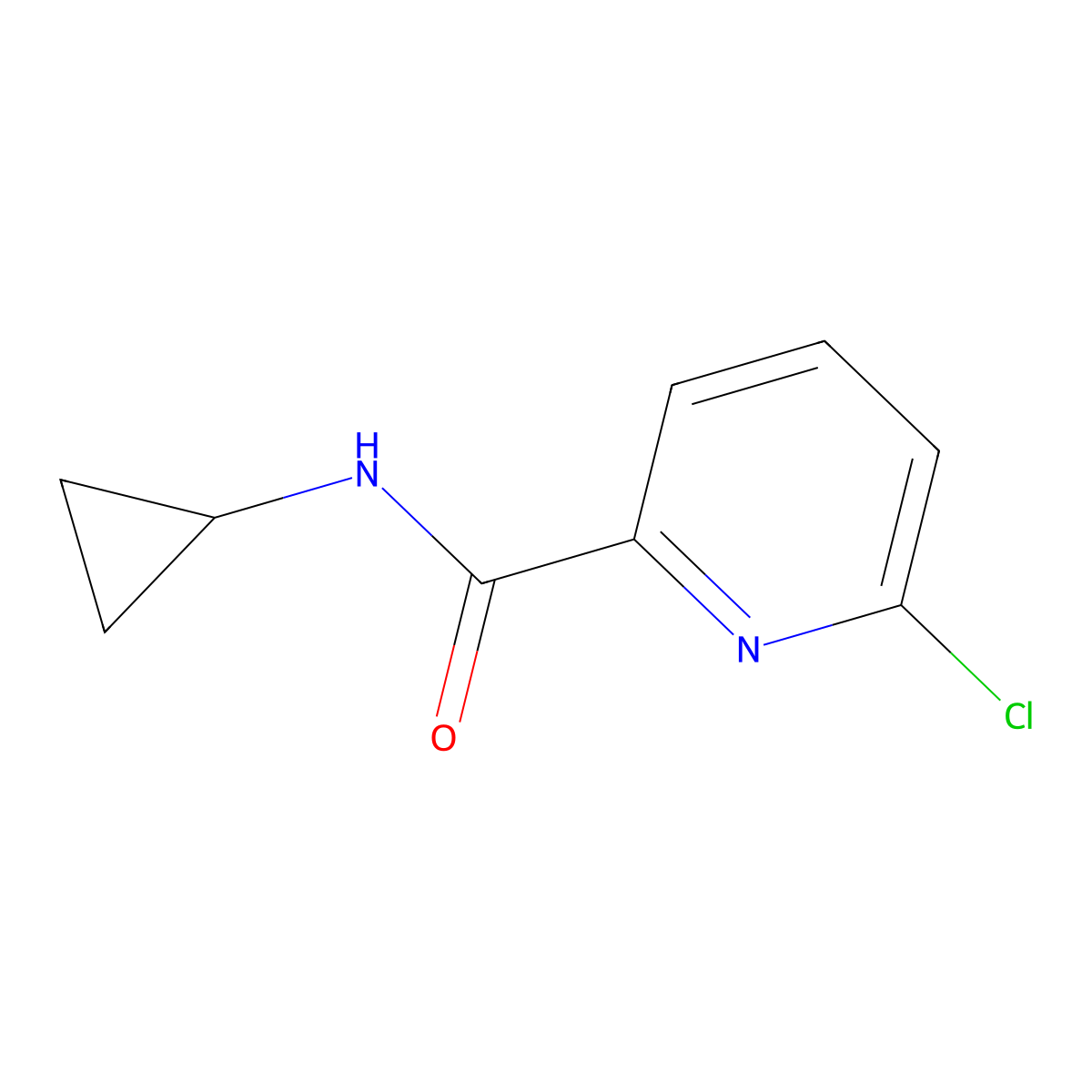 6-chloro-N-cyclopropylpyridine-2-carboxamide molecular structure, CAS 149527-07-1