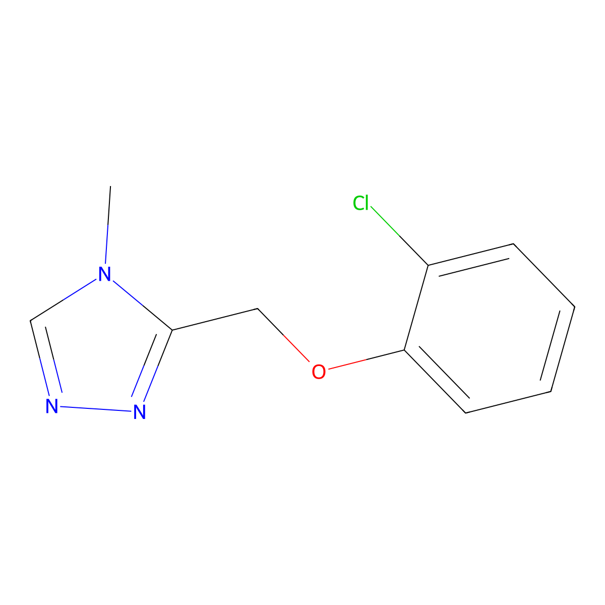 3-[(2-chlorophenoxy)methyl]-4-methyl-4H-1,2,4-triazole molecular structure, CAS 1495280-17-5