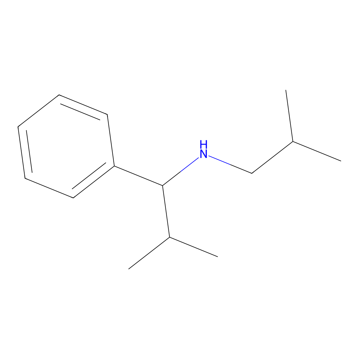 (2-Methyl-1-phenylpropyl)(2-methylpropyl)amine molecular structure, CAS 149529-71-5