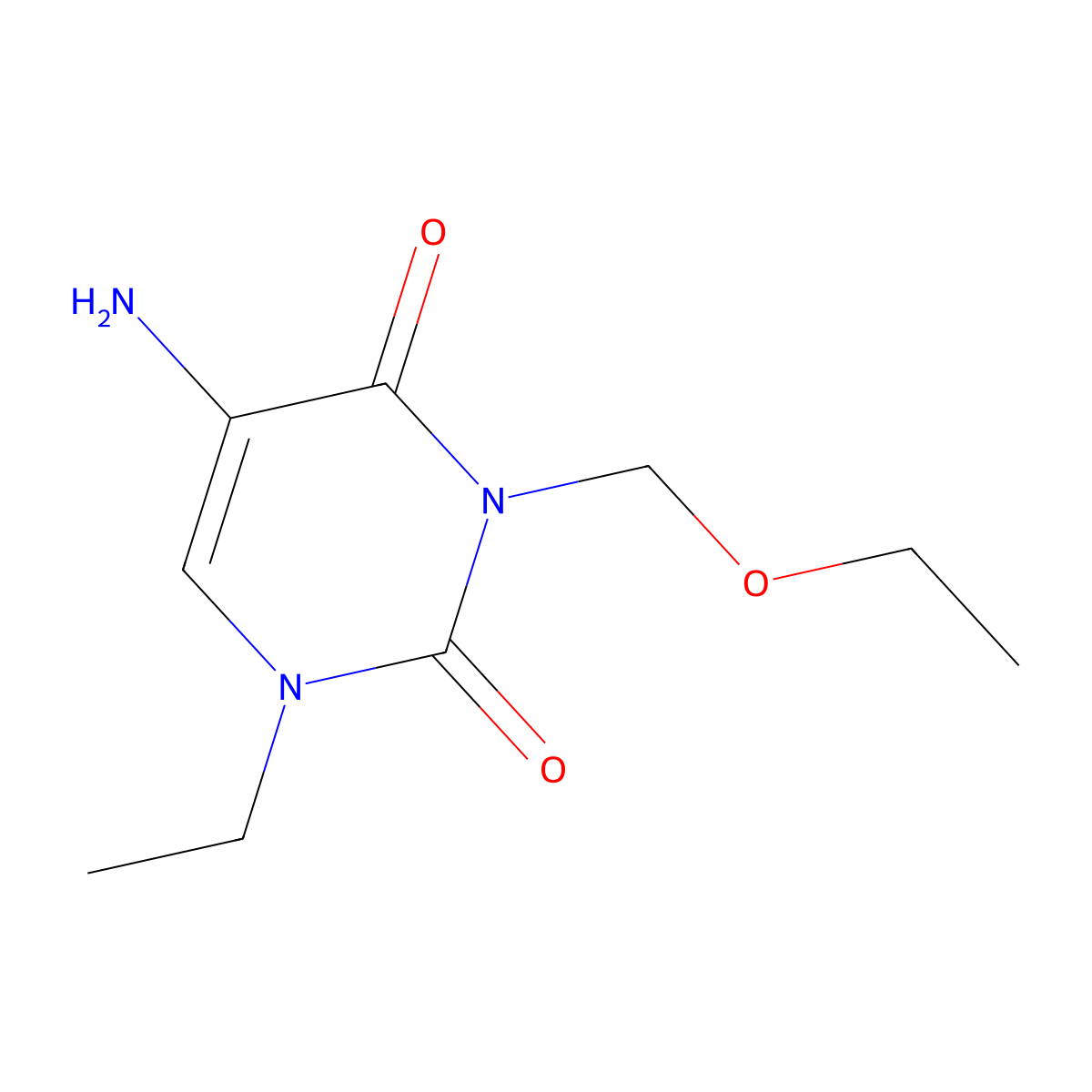 5-Amino-3-(ethoxymethyl)-1-ethylpyrimidine-2,4(1h,3h)-dione molecular structure, CAS 1495295-93-6