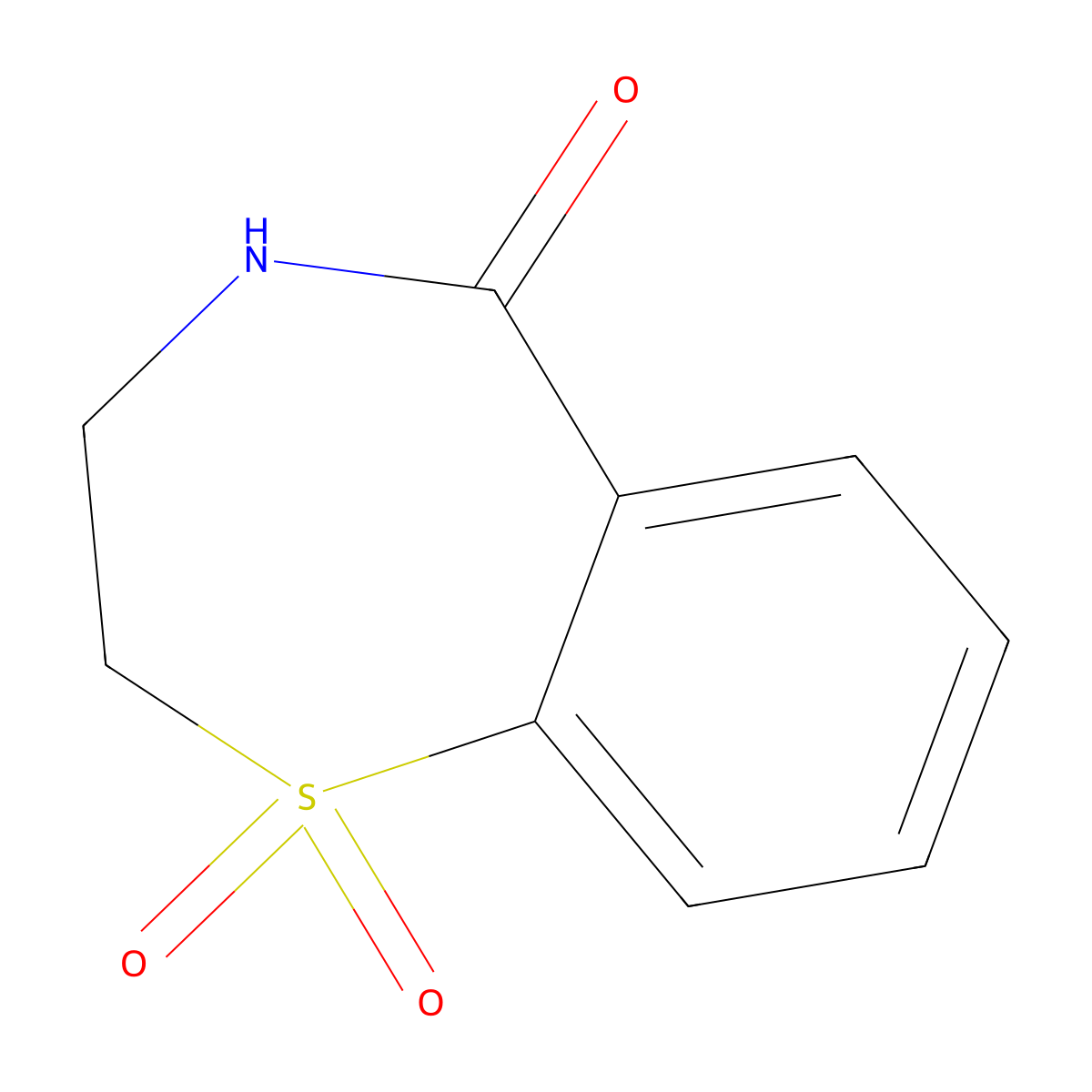 2,3-Dihydro-S,S-dioxide-1,4-benzothiazepin-5(4H)-one molecular structure, CAS 14953-96-9