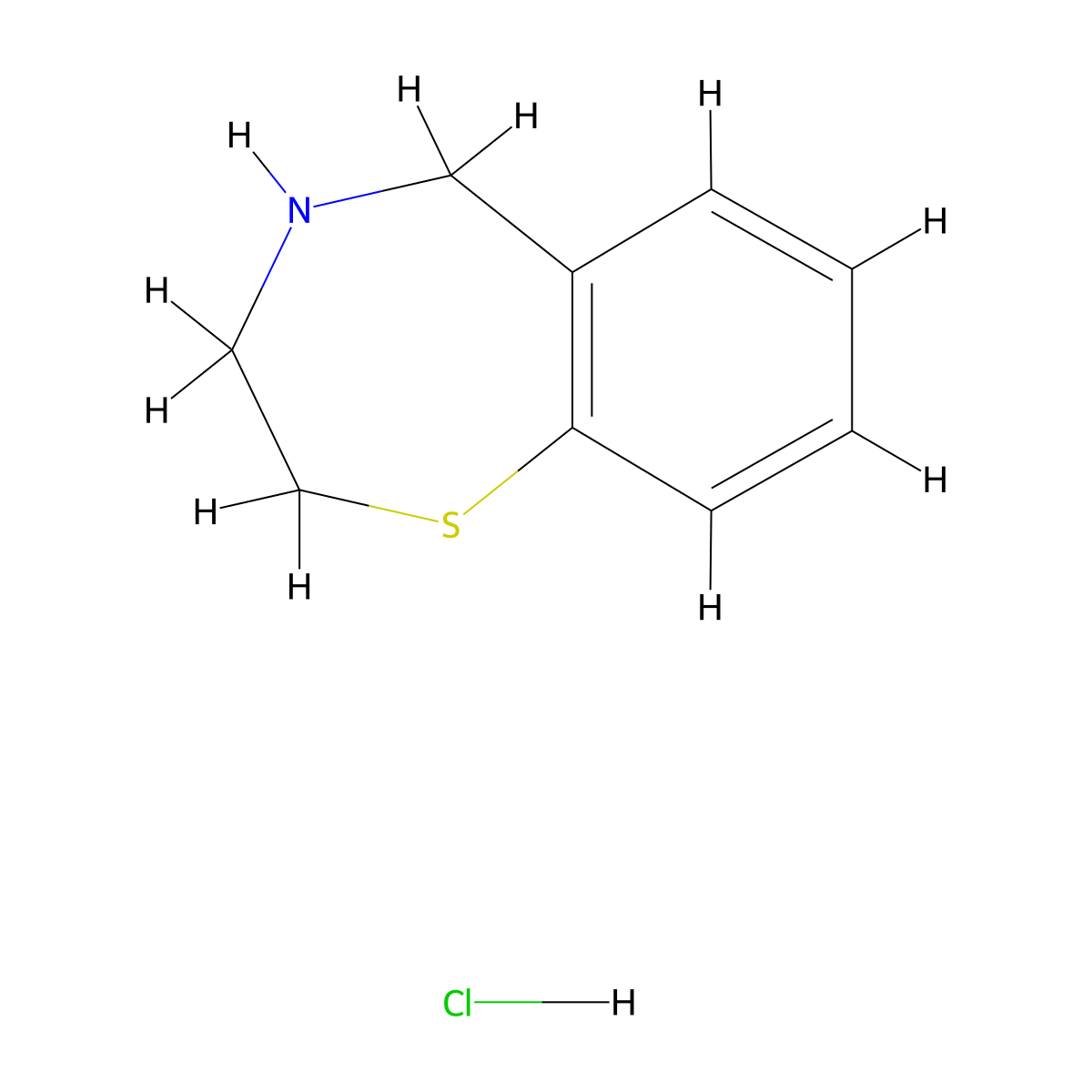 2,3,4,5-Tetrahydro-1,4-benzothiazepine hydrochloride molecular structure, CAS 14953-97-0