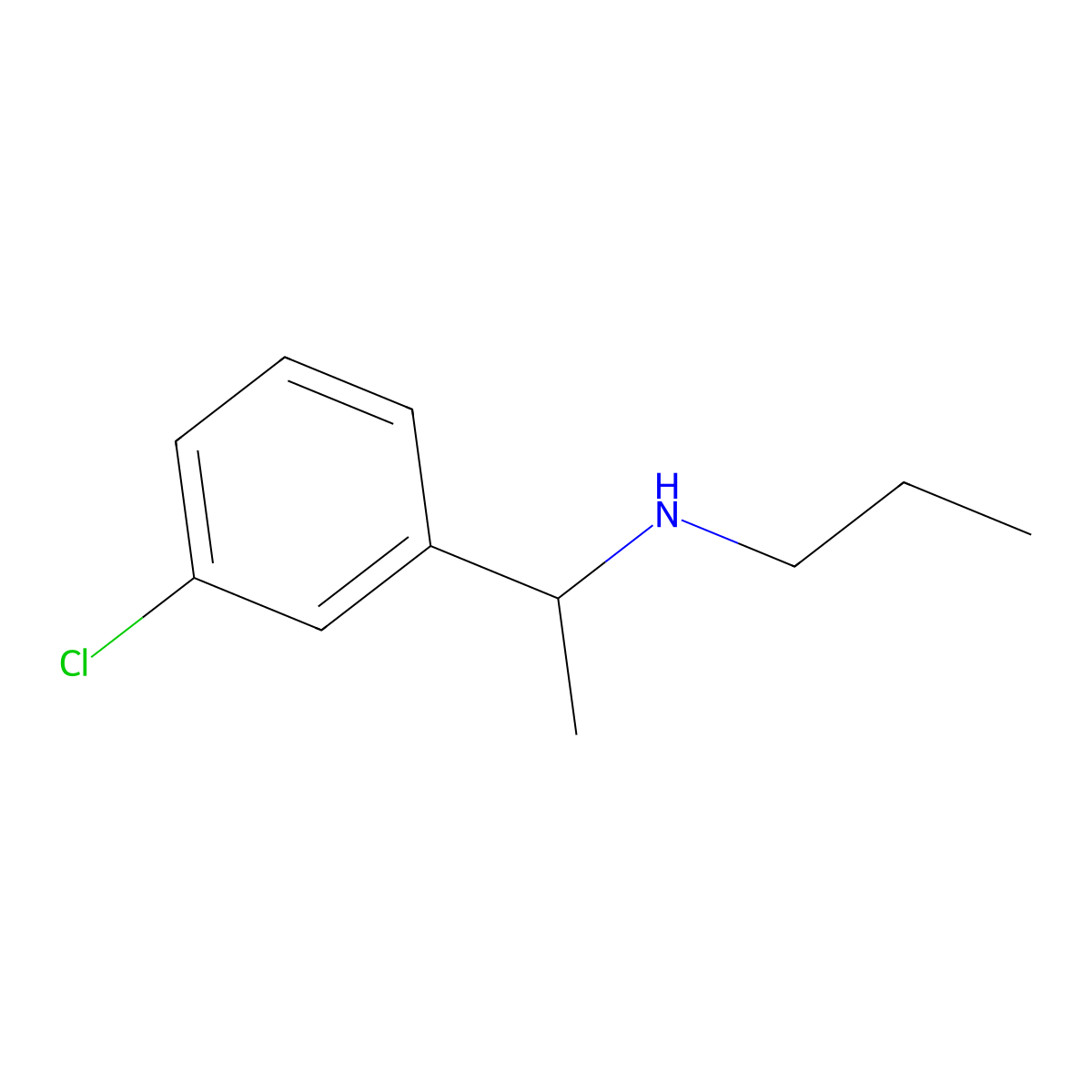 [1-(3-Chlorophenyl)ethyl](propyl)amine molecular structure, CAS 149530-02-9