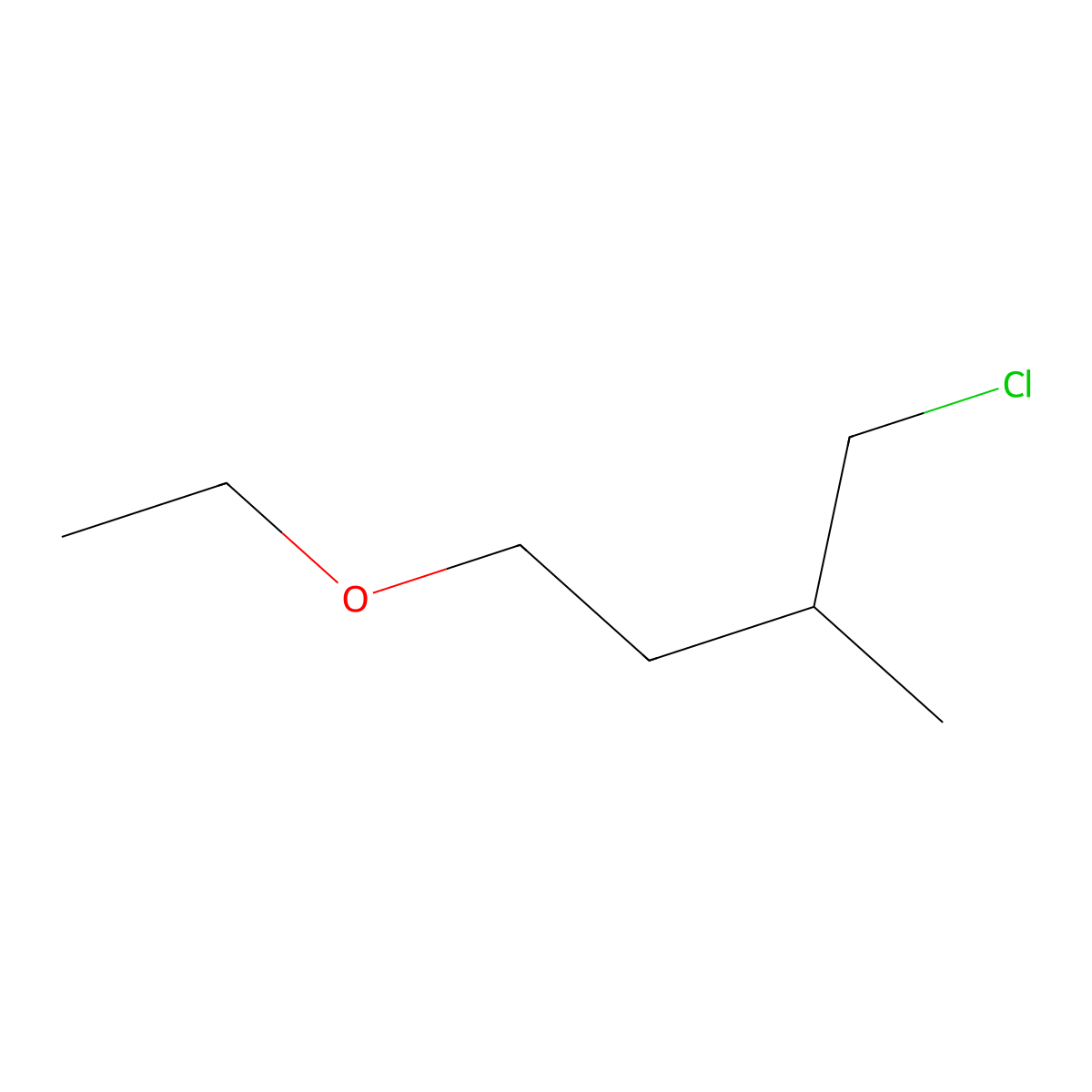 1-Chloro-4-ethoxy-2-methylbutane molecular structure, CAS 1495311-16-4