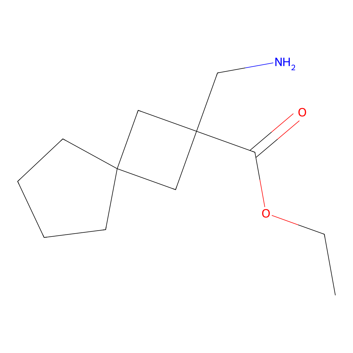 Ethyl 2-(aminomethyl)spiro[3.4]octane-2-carboxylate molecular structure, CAS 1495330-47-6