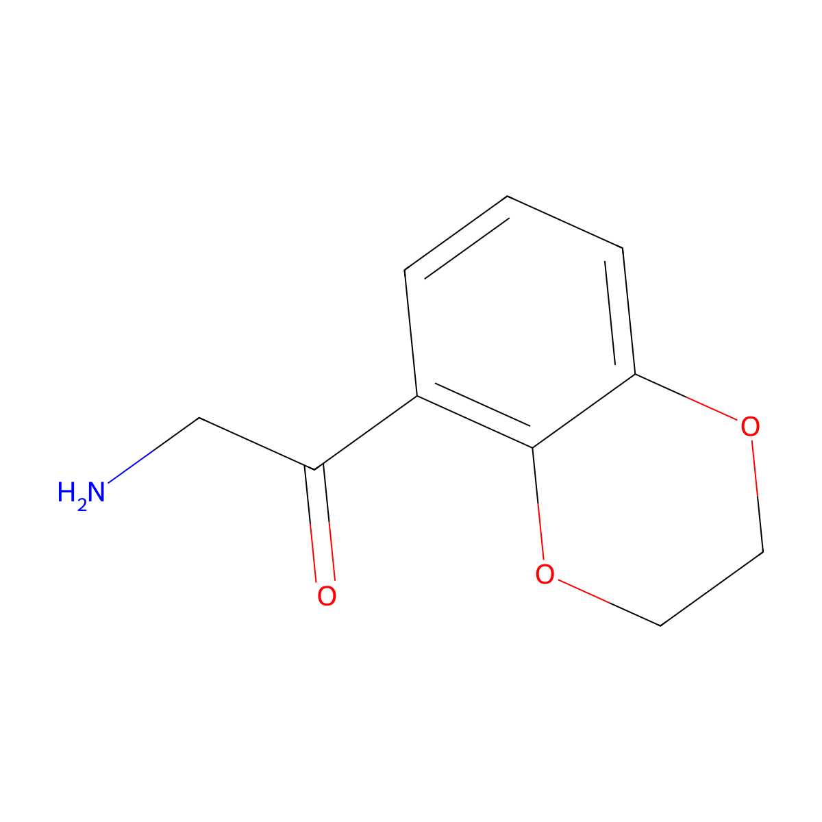 2-Amino-1-(2,3-dihydro-1,4-benzodioxin-5-yl)ethan-1-one molecular structure, CAS 1495333-95-3