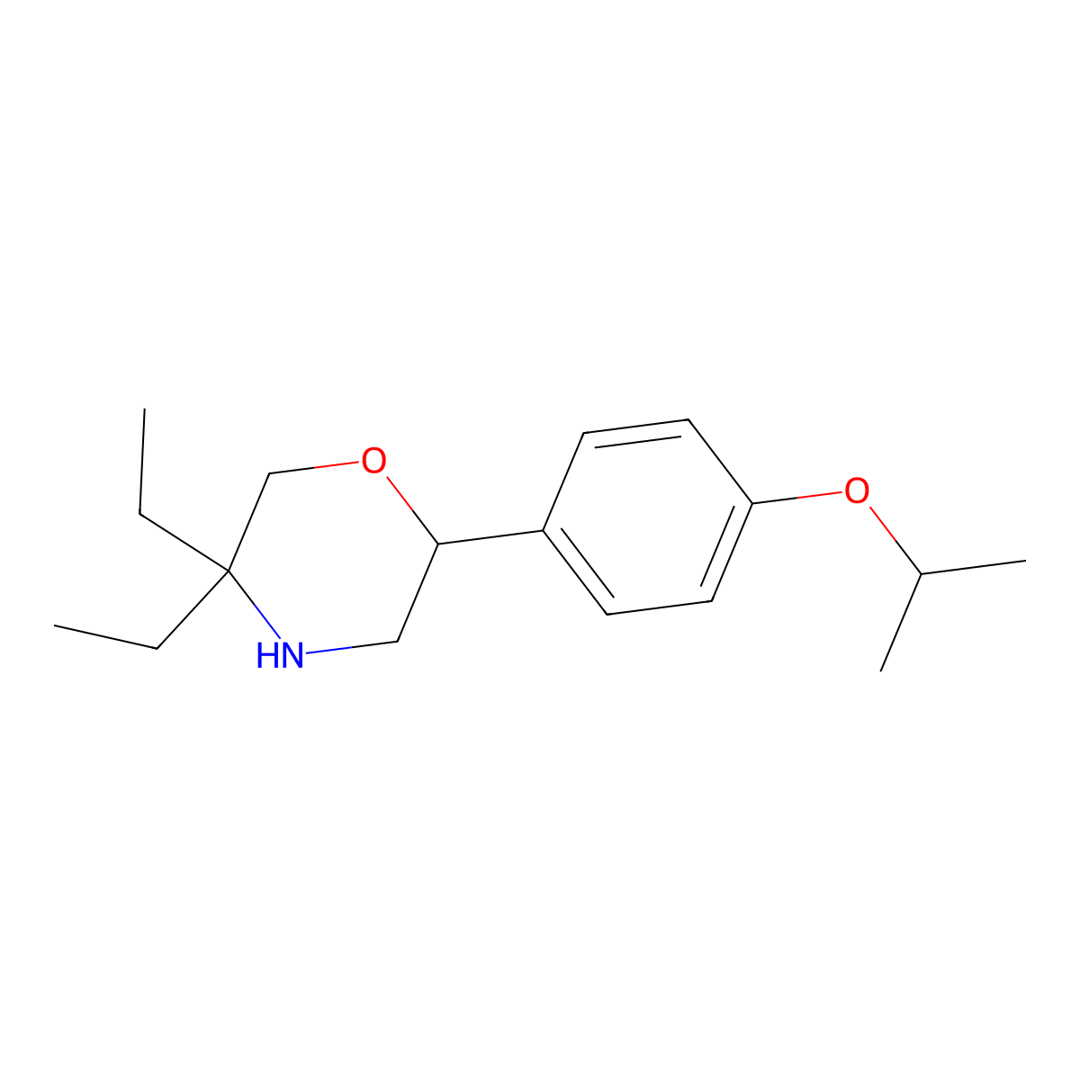 5,5-Diethyl-2-(4-isopropoxyphenyl)morpholine molecular structure, CAS 1495335-31-3