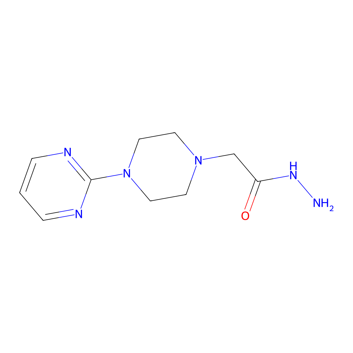 2-[4-(2-Pyrimidyl)-1-piperazinyl]acetohydrazide molecular structure, CAS 1495336-65-6