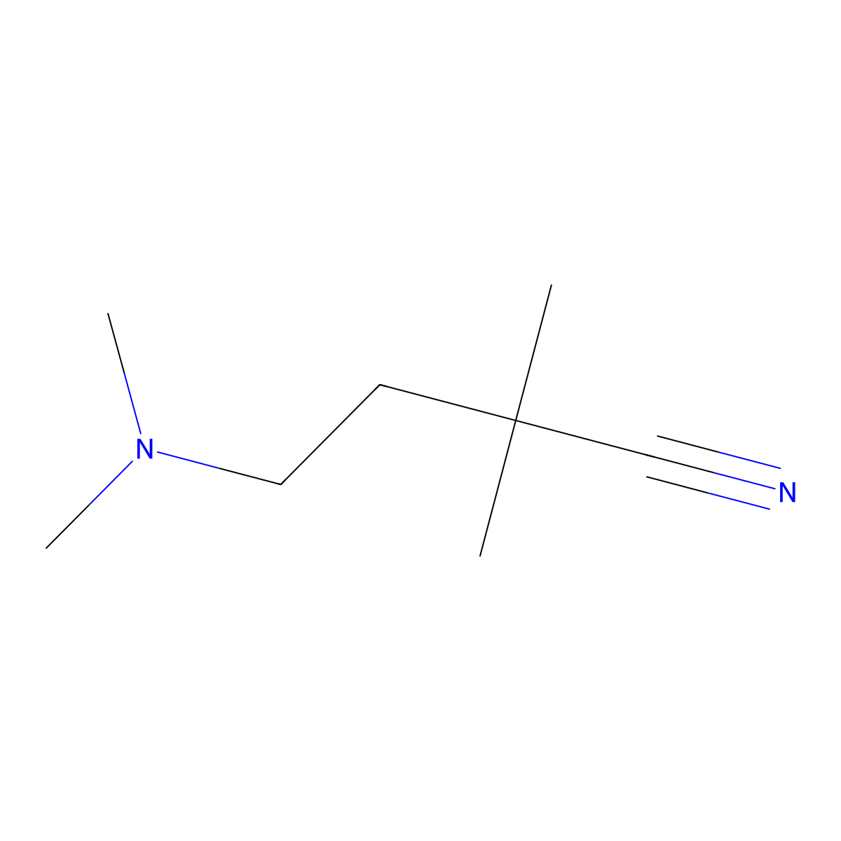 4-(Dimethylamino)-2,2-dimethylbutanenitrile molecular structure, CAS 1495344-00-7