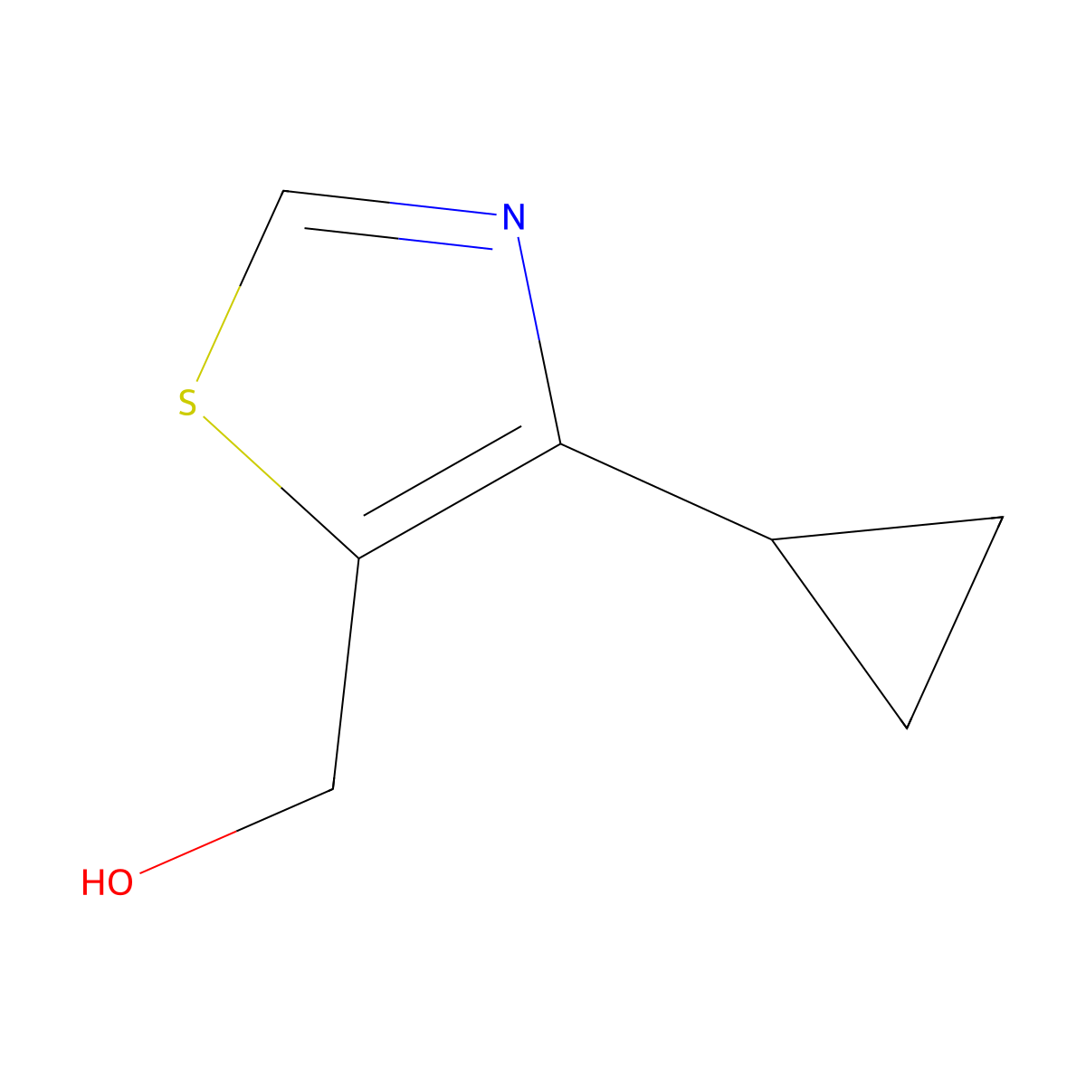 (4-Cyclopropyl-1,3-thiazol-5-yl)methanol molecular structure, CAS 1495360-04-7