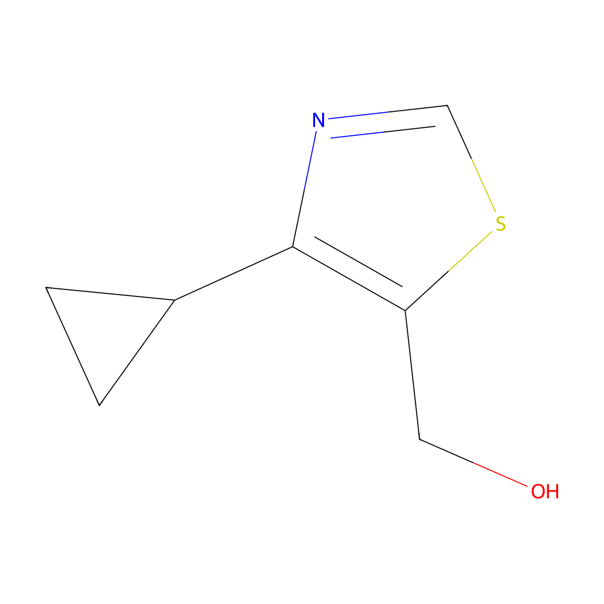 (4-Cyclopropyl-1,3-thiazol-5-yl)methanol molecular structure, CAS 1495360-04-7