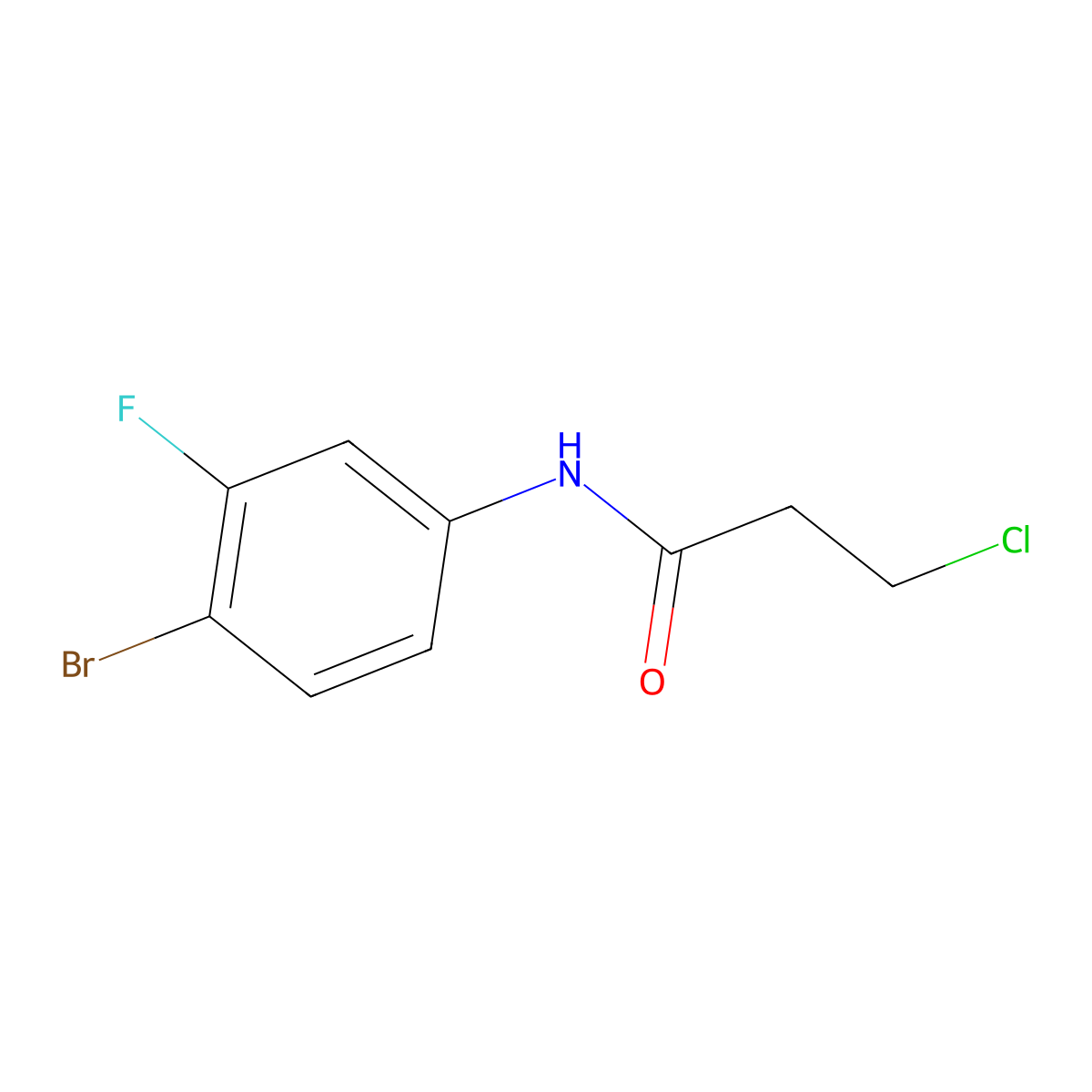 N-(4-bromo-3-fluorophenyl)-3-chloropropanamide molecular structure, CAS 1495360-88-7