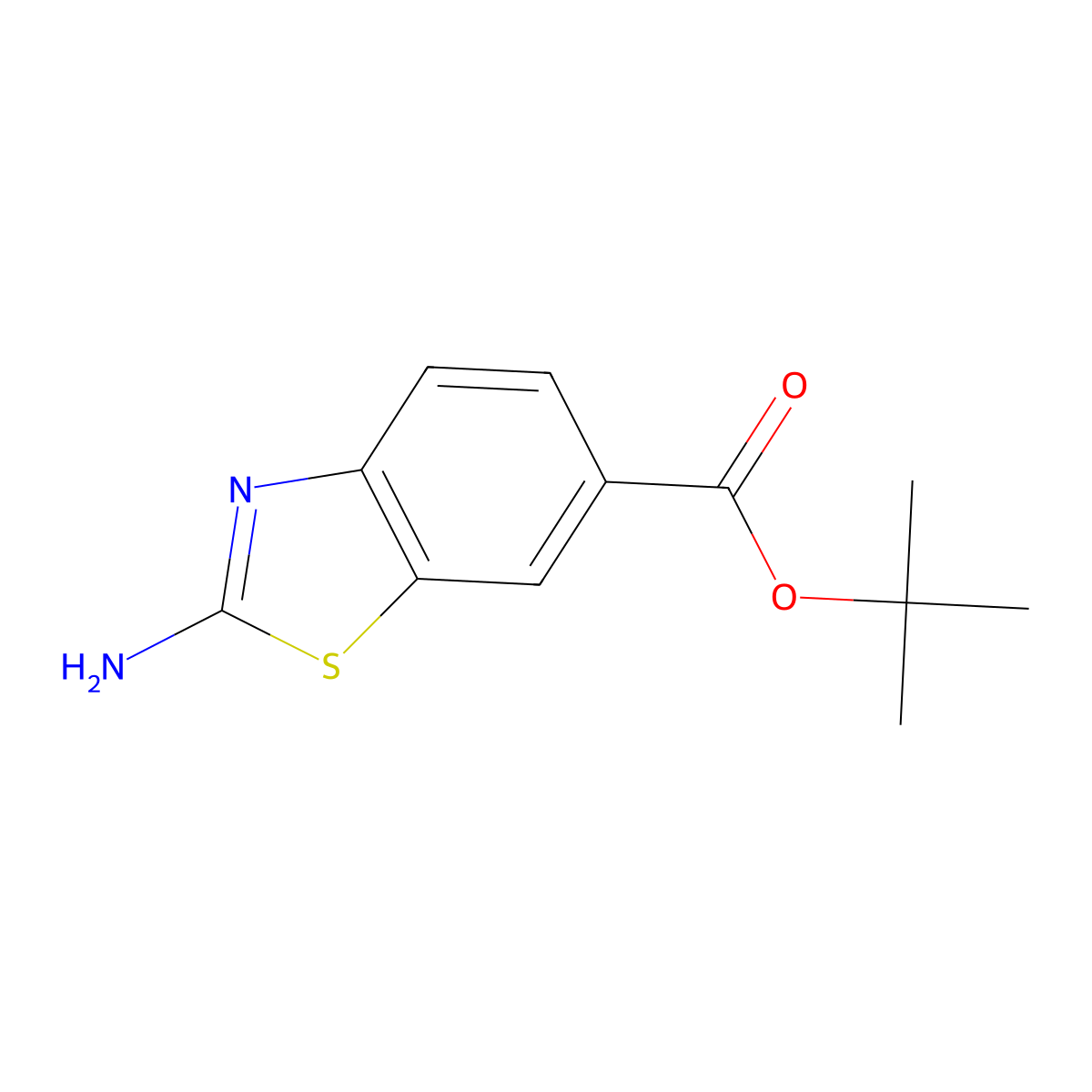 Tert-butyl 2-amino-1,3-benzothiazole-6-carboxylate molecular structure, CAS 1495362-34-9